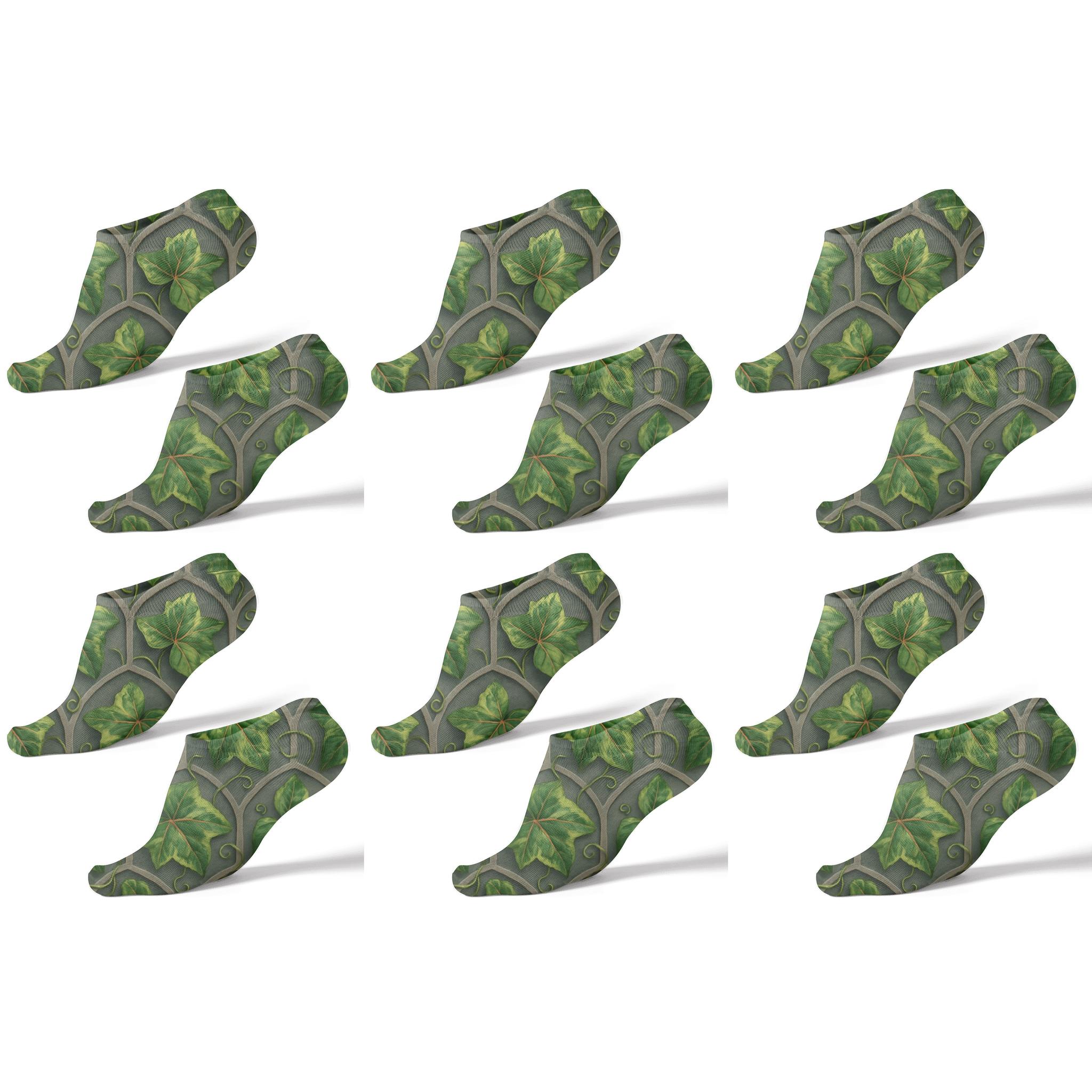 Ivy Tessellated Arch On Stone Gray premium sports ankle socks