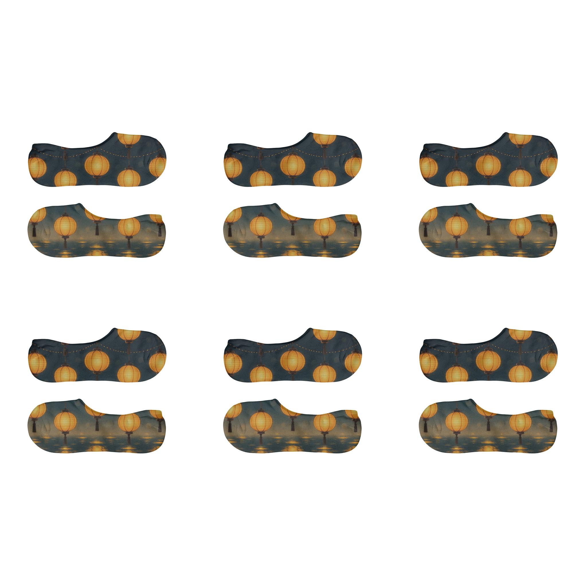 Garland With Lantern Accents custom no-show socks