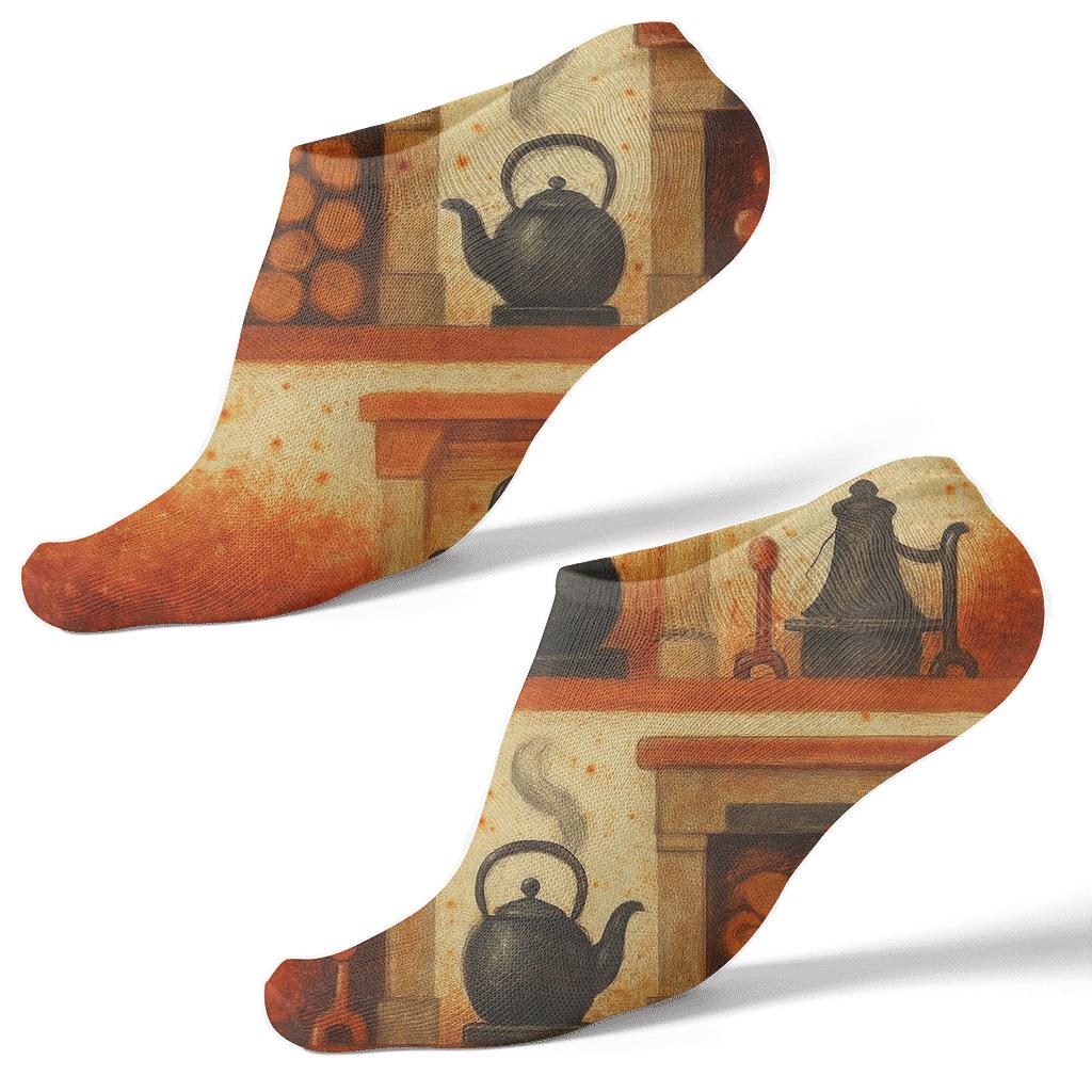 Hearthscape Tile Repeat With Heart Motif soft everyday ankle socks