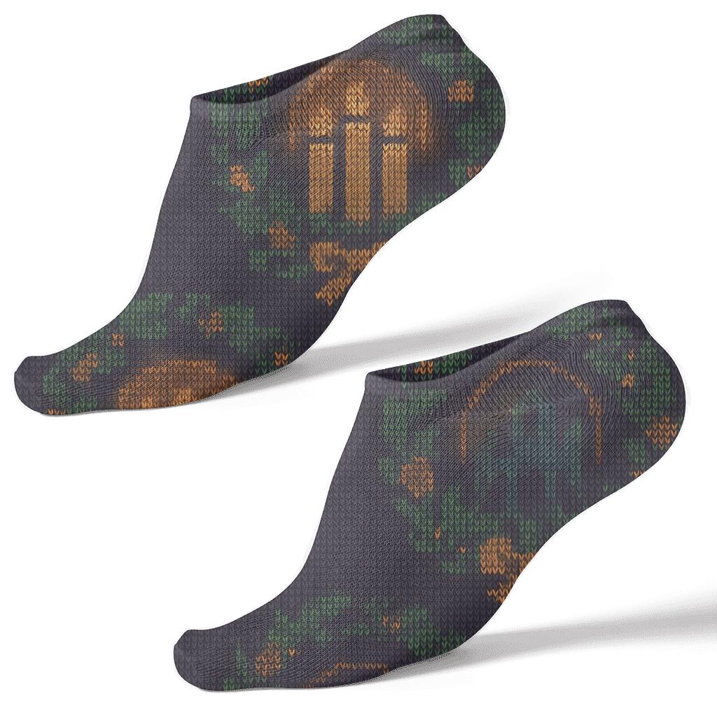 Evergreen Ring With Advent Wreath Candles stylish athletic ankle socks