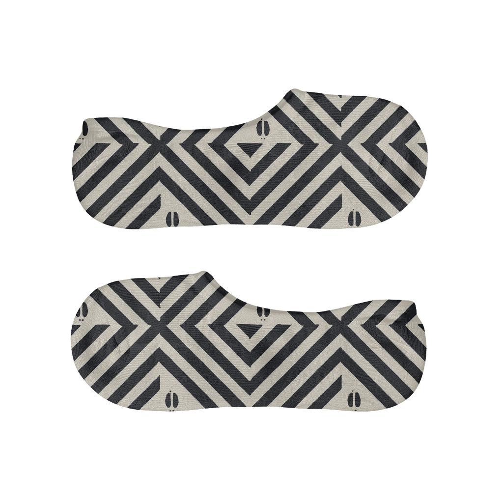 Tessellated Zebra Stripe Grid breathable seamless no-show sockscustom no-show socks