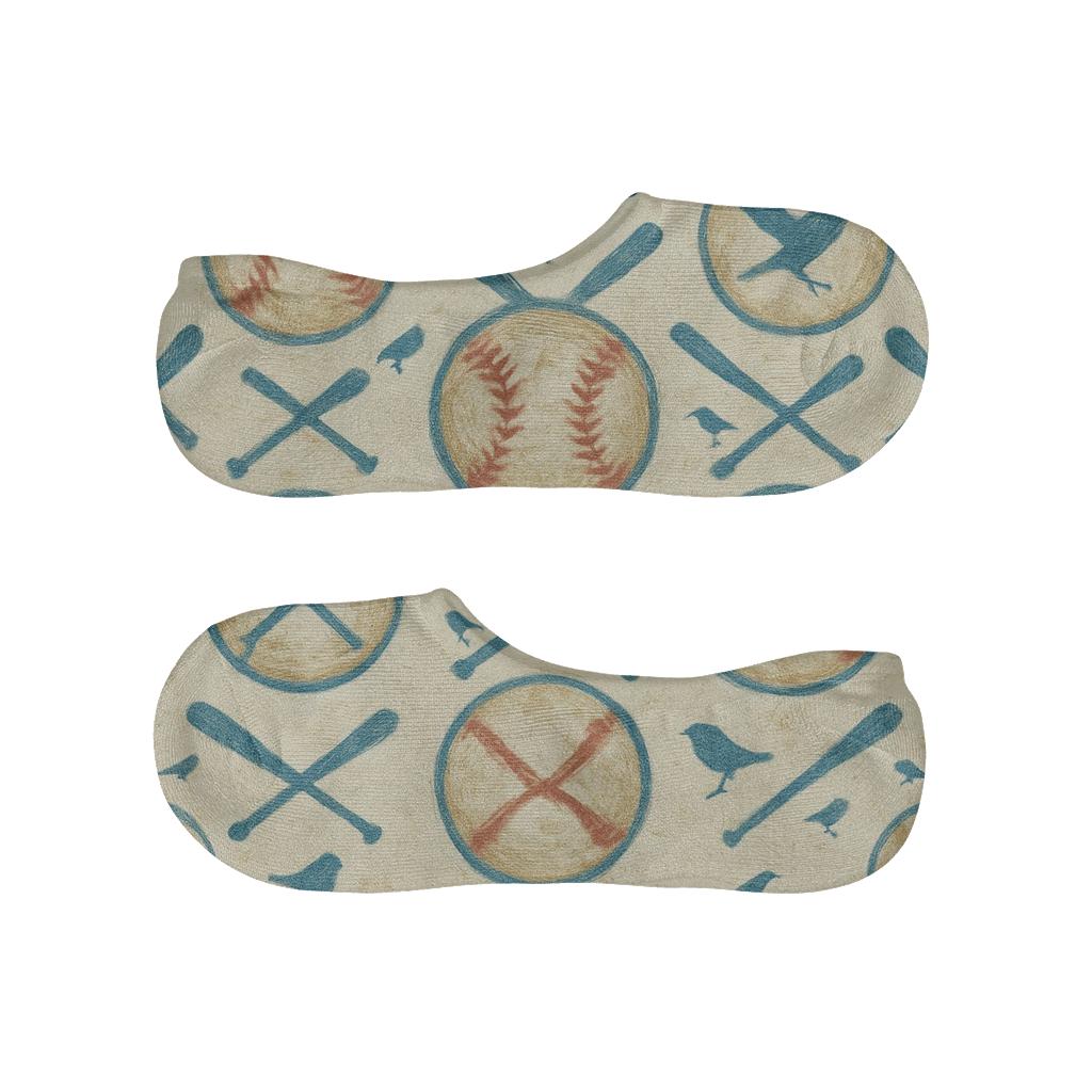 Vintage Baseball Seamwork With Blue Jays trendy no-show sock styles