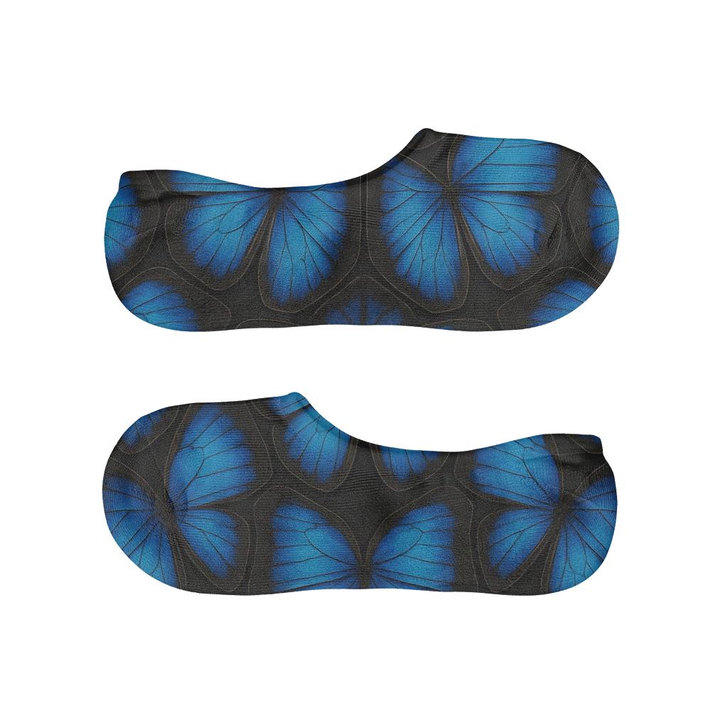 Iridescent Blue Tessellation designer print no-show socks