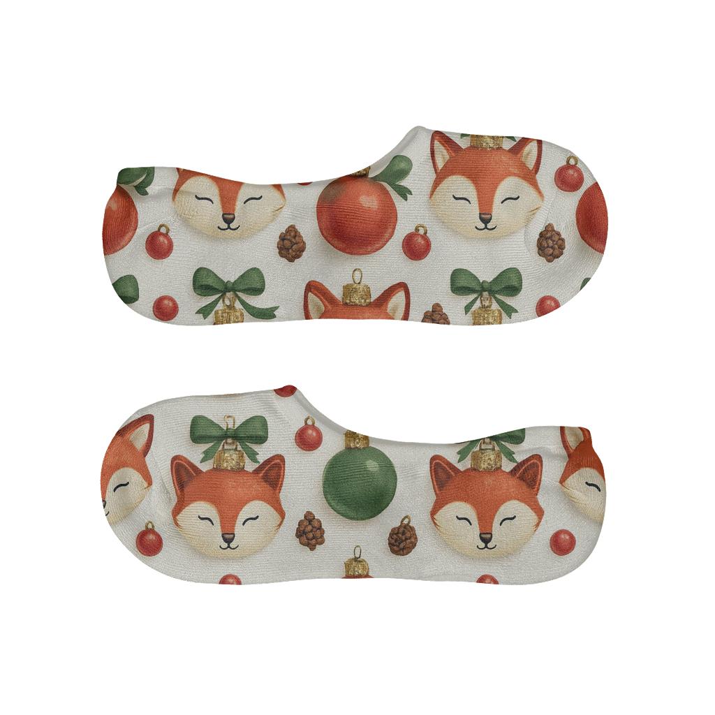 Red Fox Ornament Grid unique hidden socks
