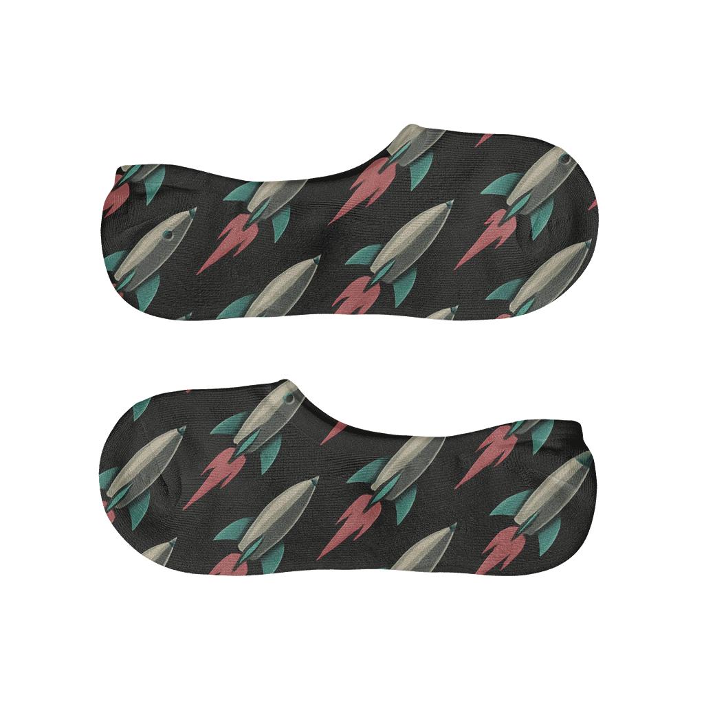 Retro Rocket Chevron Grid low cut no-show socks
