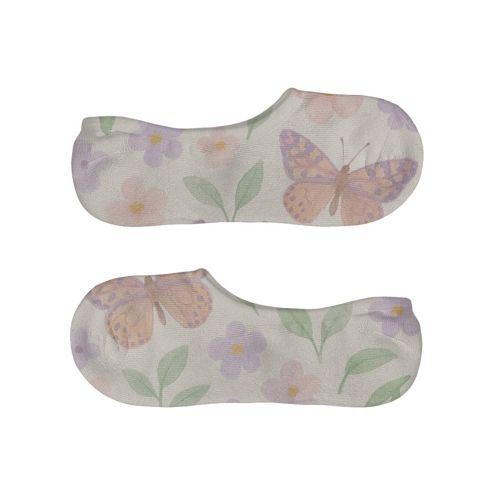 Pastel Garden Scatter trendy no-show sock styles
