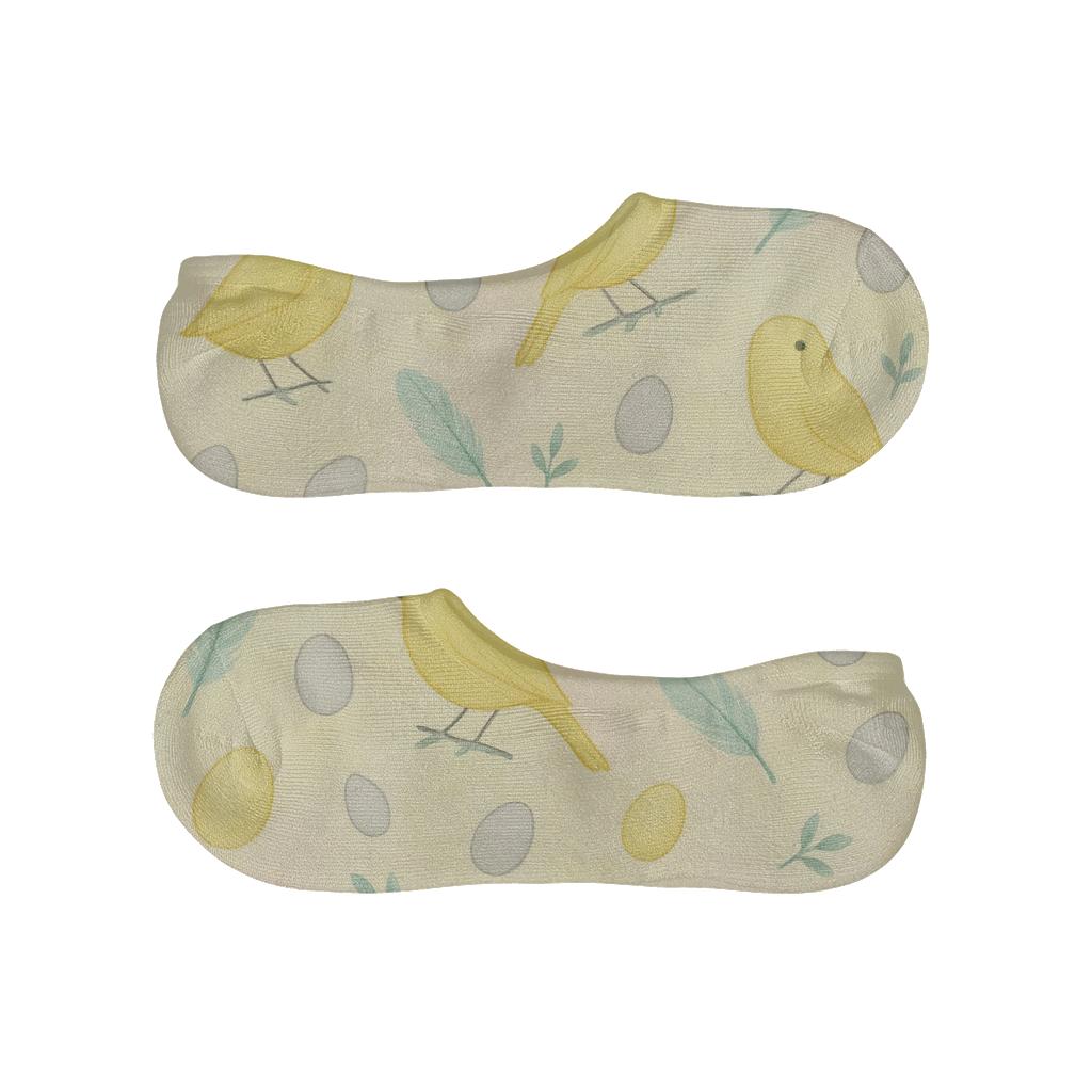 Canary Scatter On Soft Pastel Field personalized invisible socks