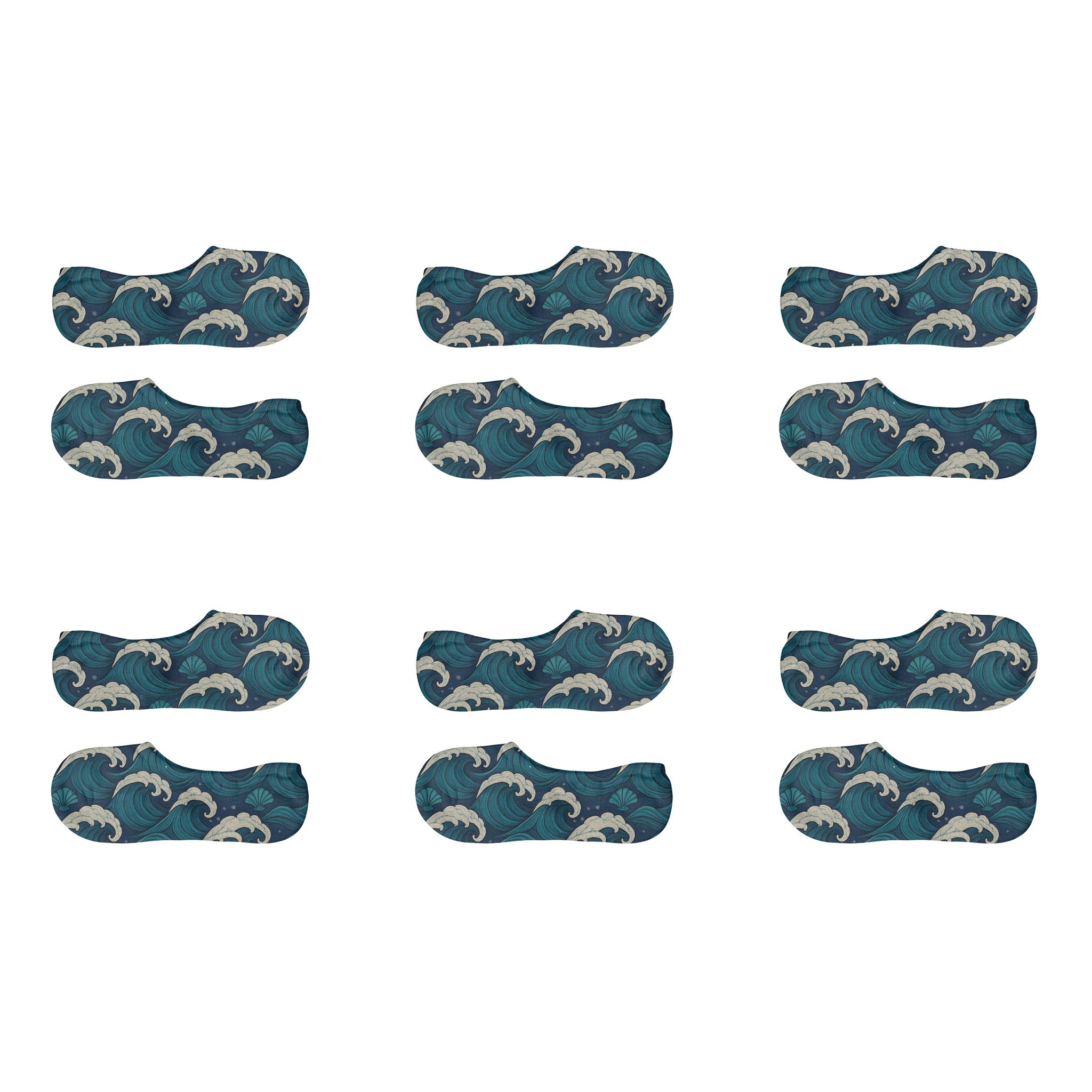 Layered Wave Tessellation custom no-show socks