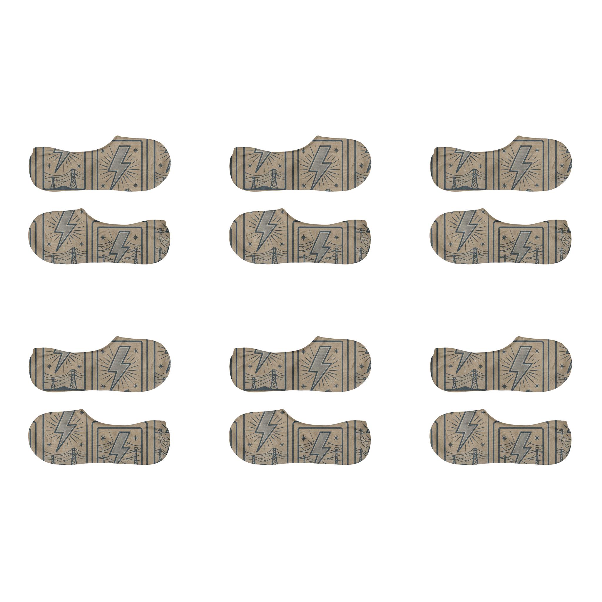 Vintage Electrical Poster Lattice comfortable low-cut socks