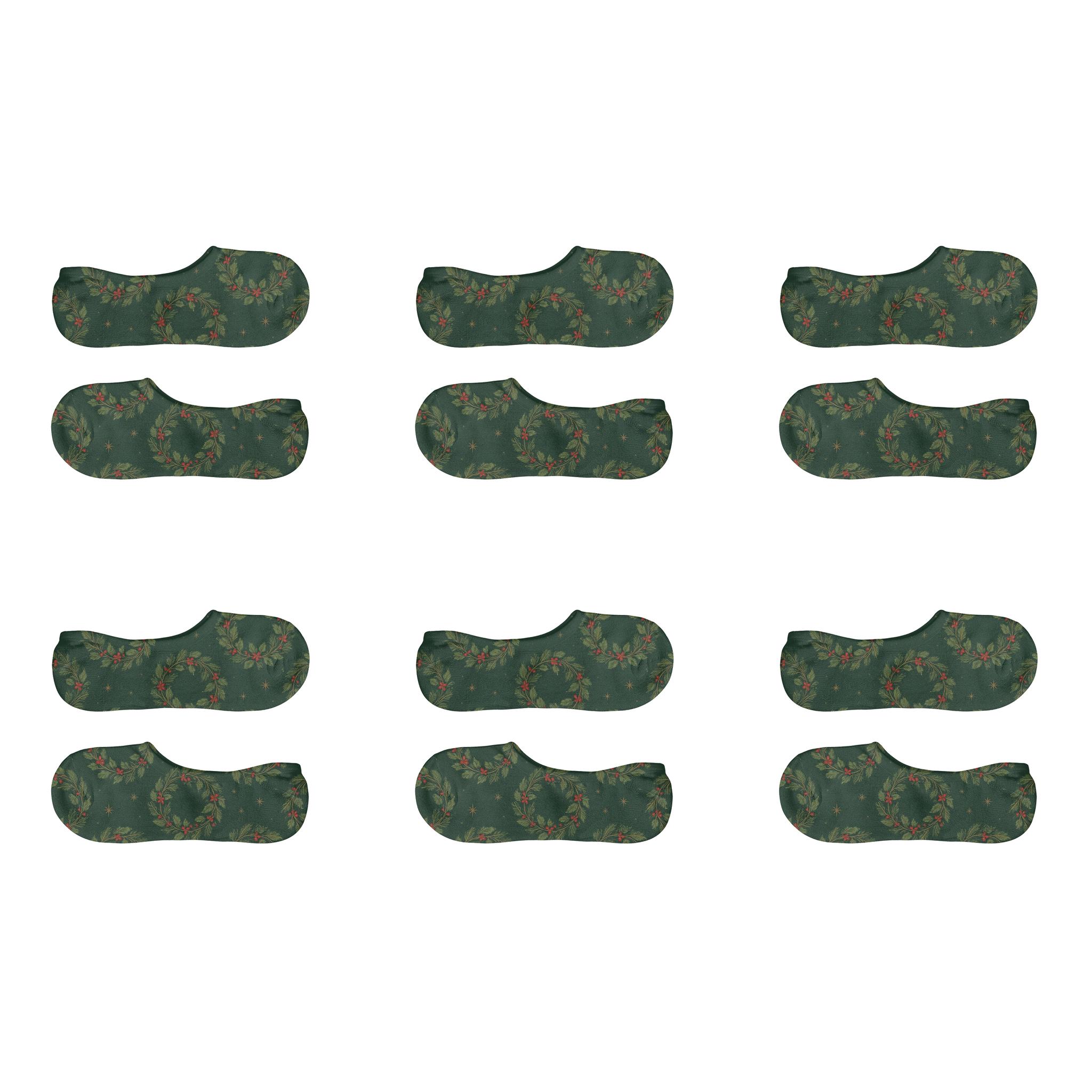 Wreath Medallion Scatter On Forest Green unique hidden socks