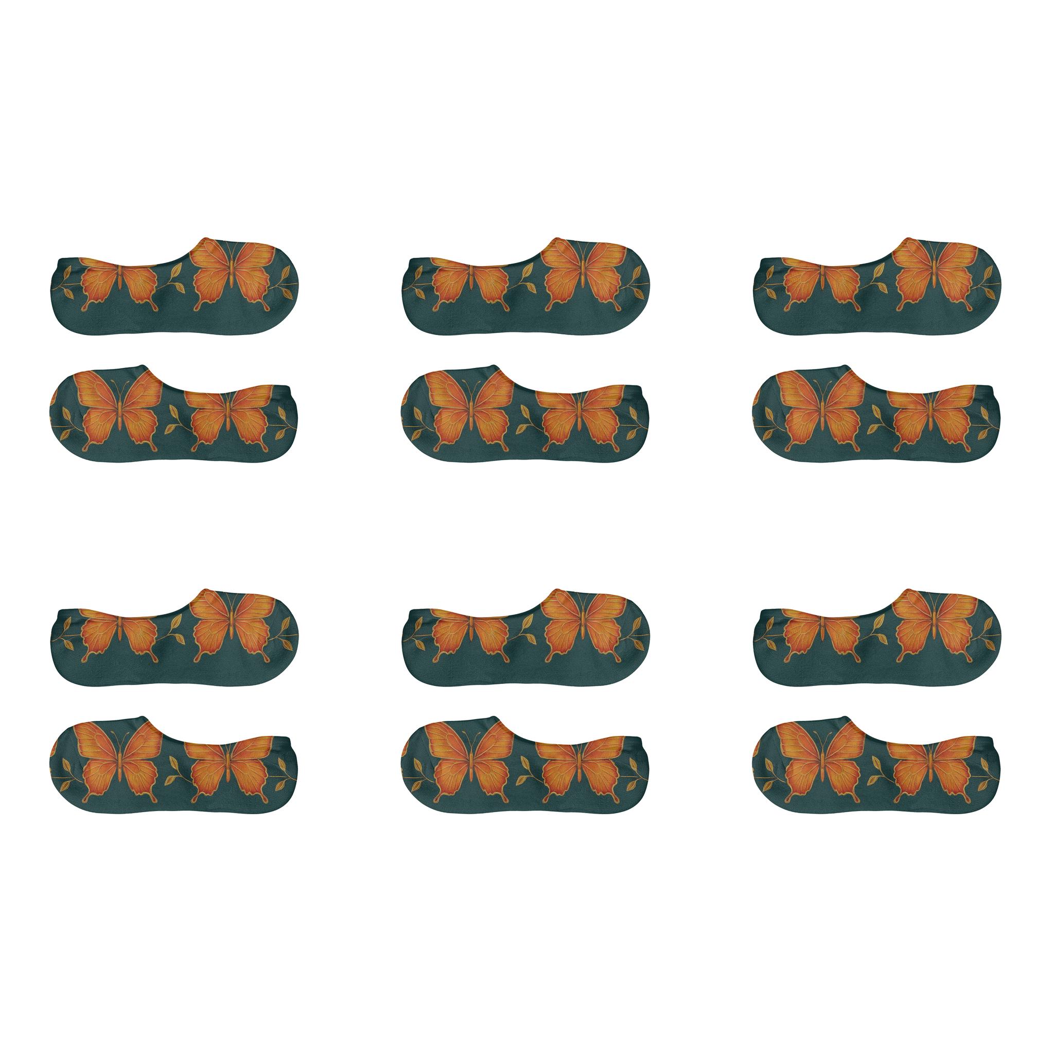 Swallowtail Border Parade breathable seamless no-show sockscustom no-show socks