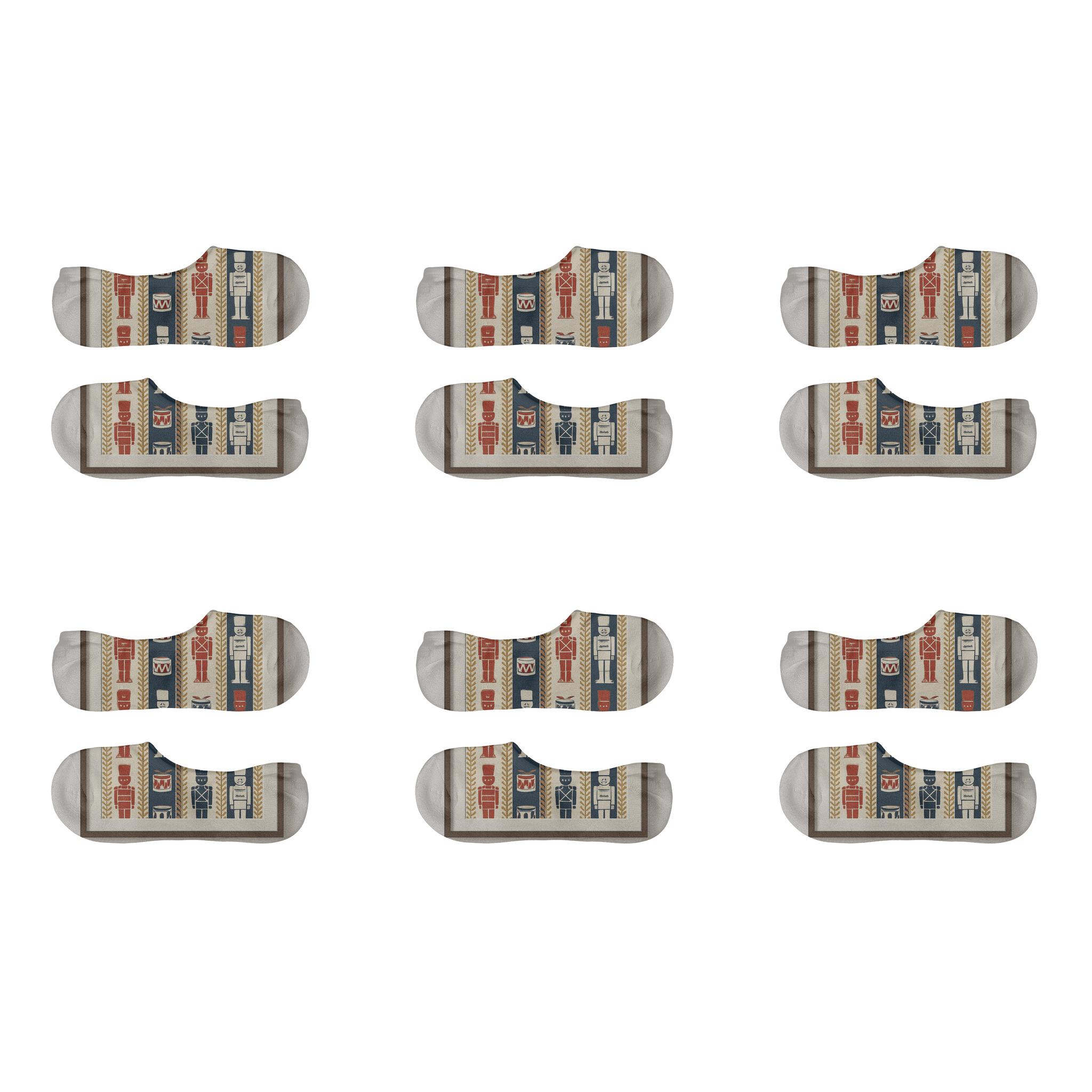 Nutcracker Silhouette Stripe On Ivory trendy no-show sock styles