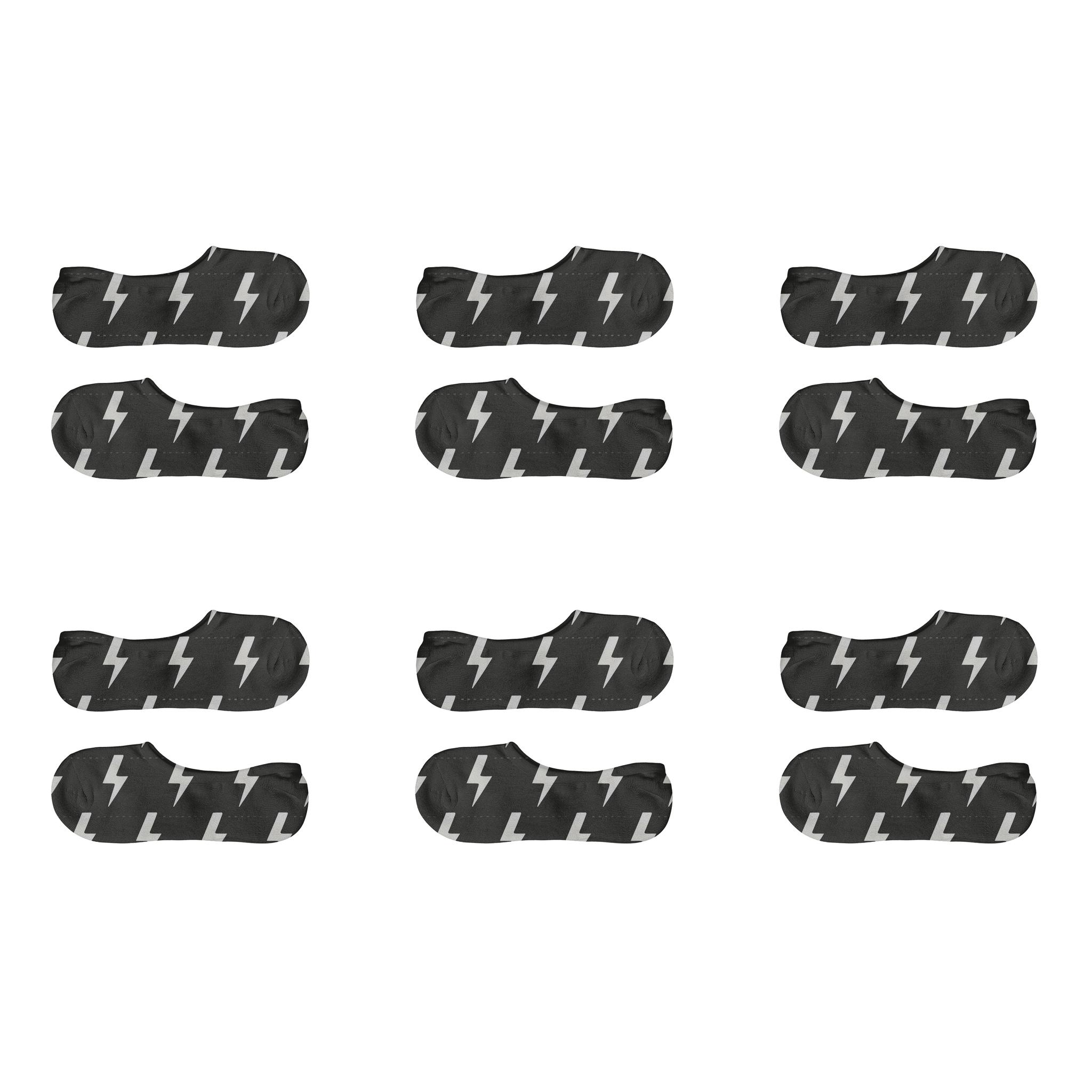 Minimal Bolt Band Chevron designer printed no-show socks