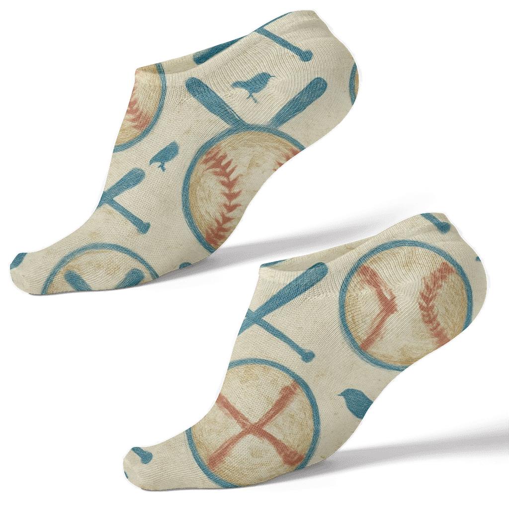 Vintage Baseball Seamwork With Blue Jays unique graphic ankle socks