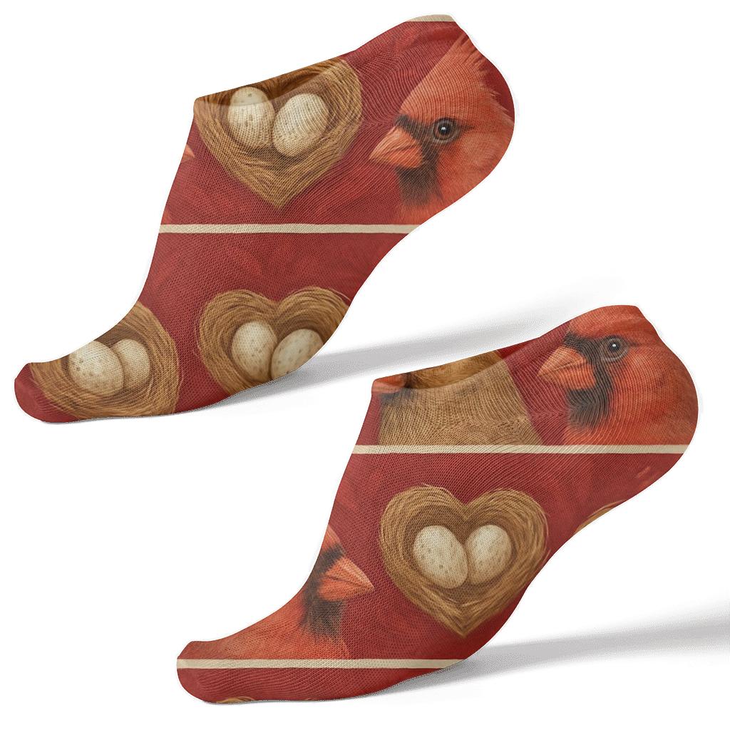 Cardinal Portraits Banded On Crimson Field personalized ankle socks