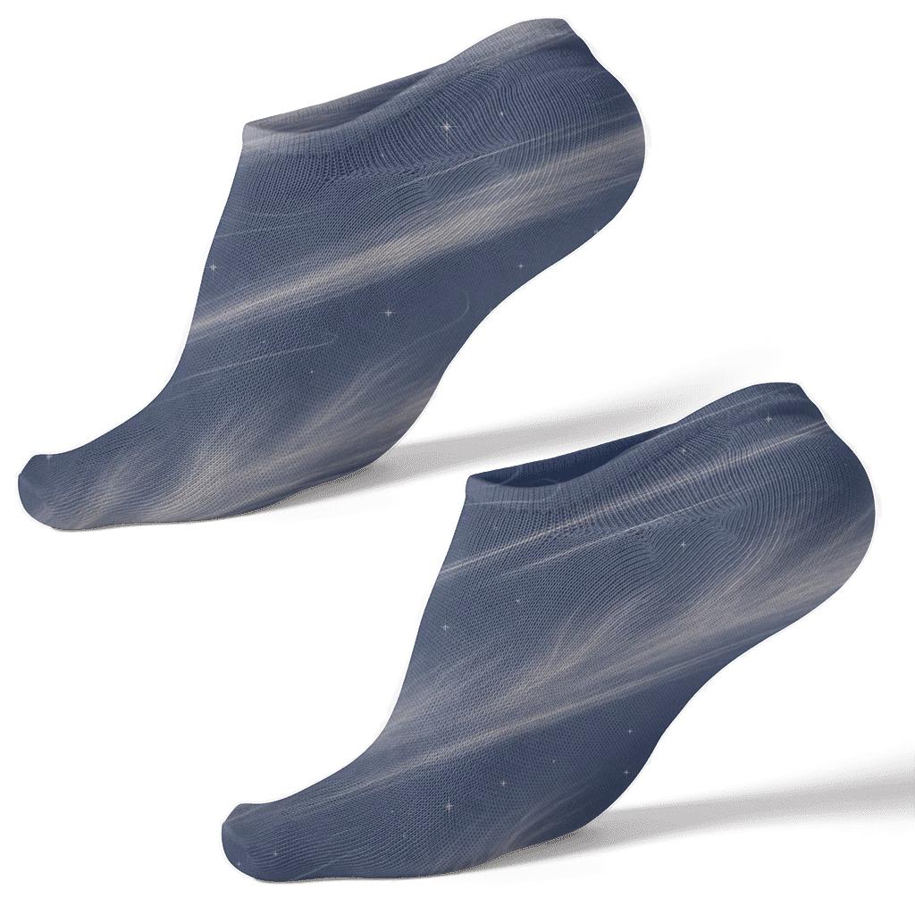 Cirrus Streak Array On Midnight designer print ankle socks