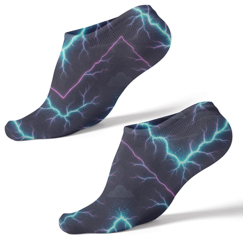 Fractal Chevron Strike Grid custom ankle socks