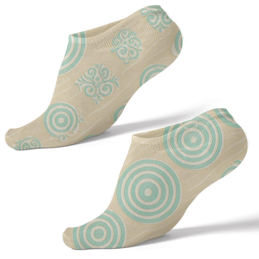 Seafoam Ripple Lattice stylish athletic ankle socks