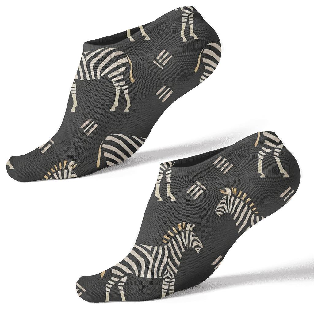 Zebra Silhouette Spotlight Array soft everyday ankle socks