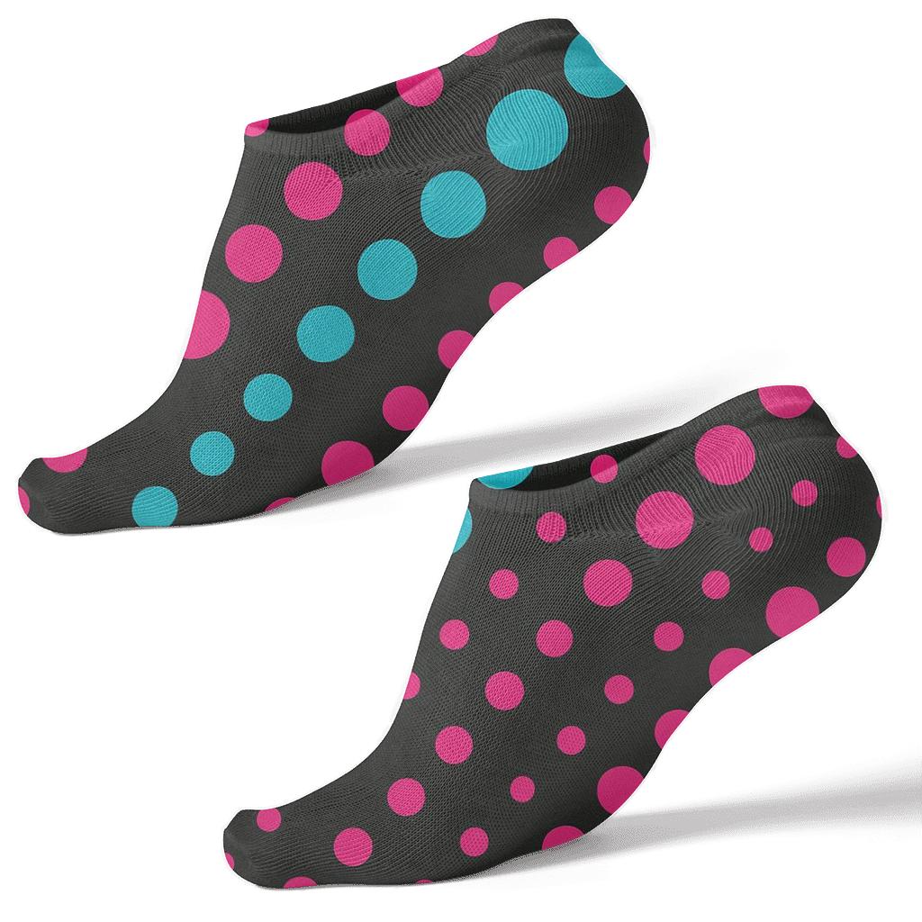 Neon Spot Wave On Dark Field comfortable cotton ankle socks