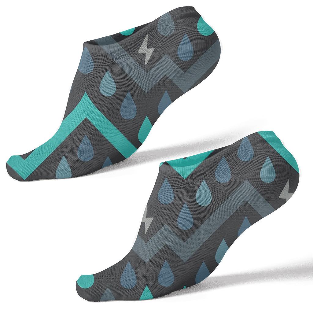 Playful Raindrop Chevron On Slate soft everyday ankle socks