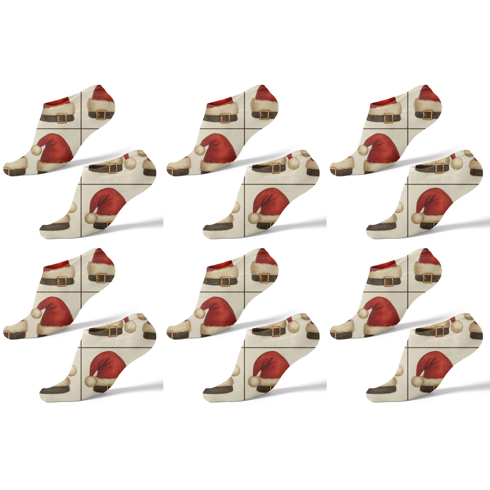 Santa Vintage Hat Grid premium sports ankle socks