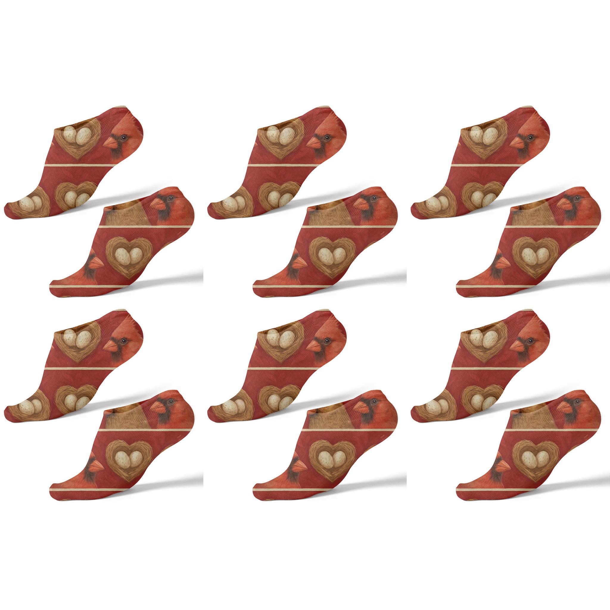 Cardinal Portraits Banded On Crimson Field custom ankle socks