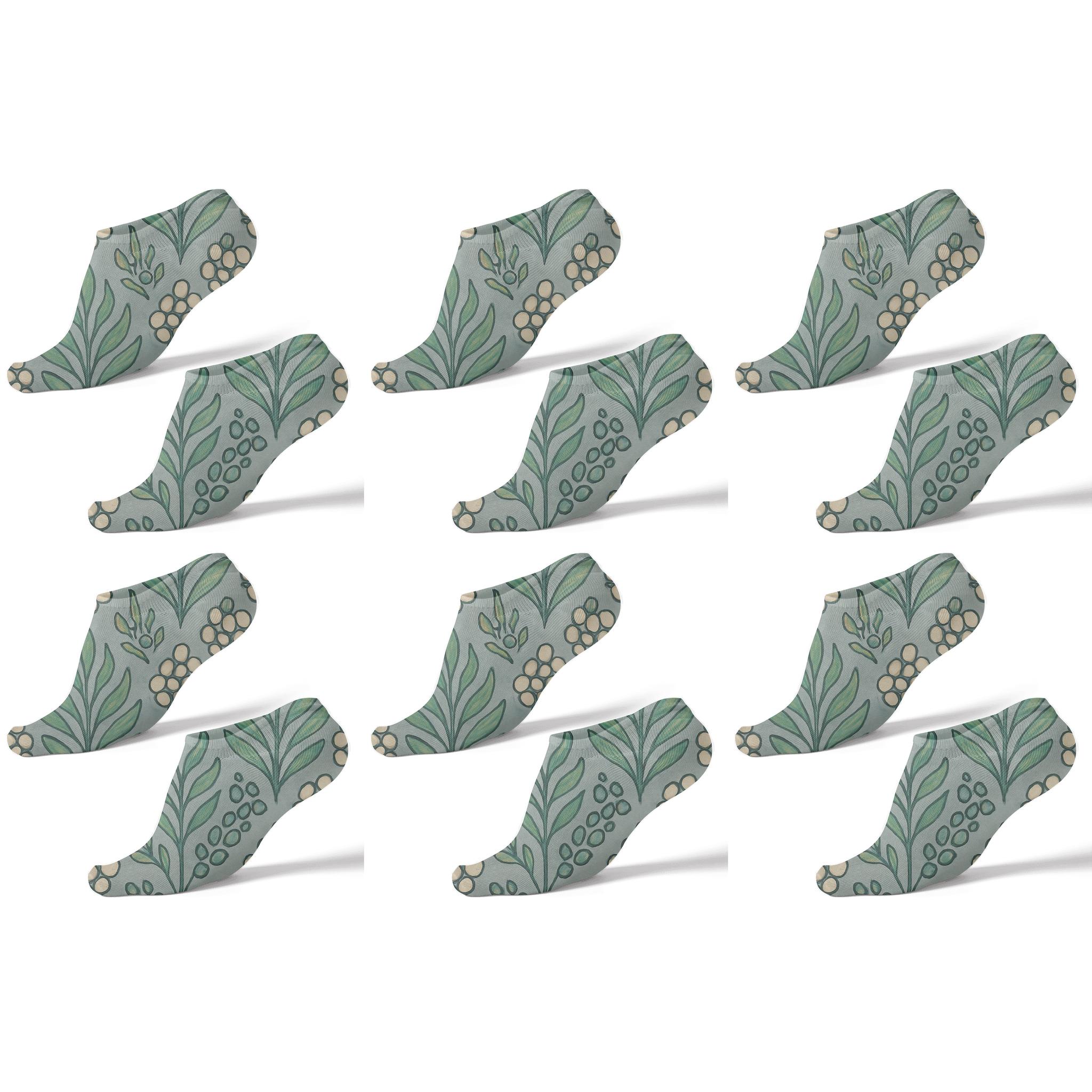 Kelp Frond Grid soft everyday ankle socks