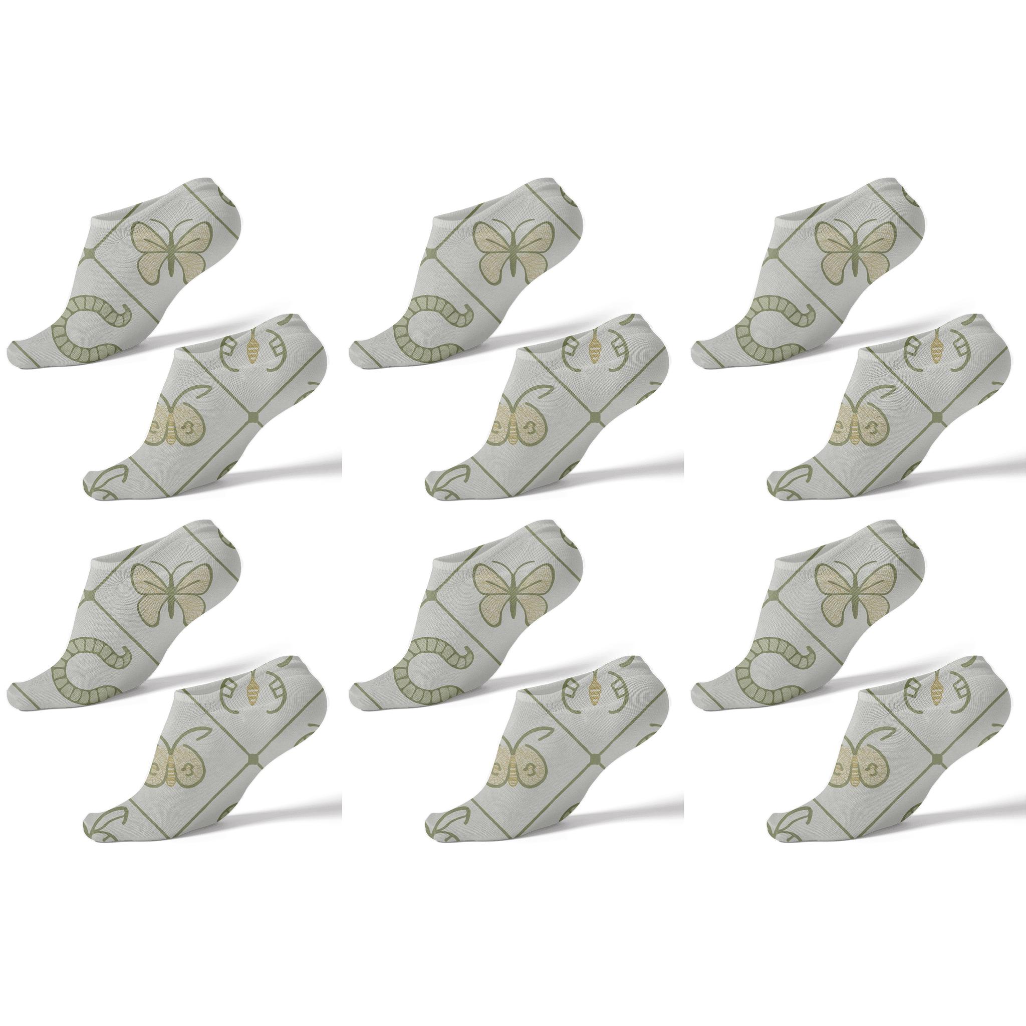 Caterpillar Venation Lattice unique graphic ankle socks