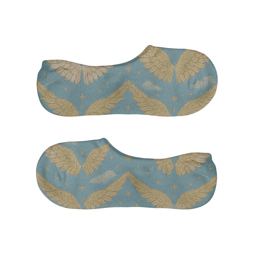 Angel Wing Chevron Textile designer printed no-show socks