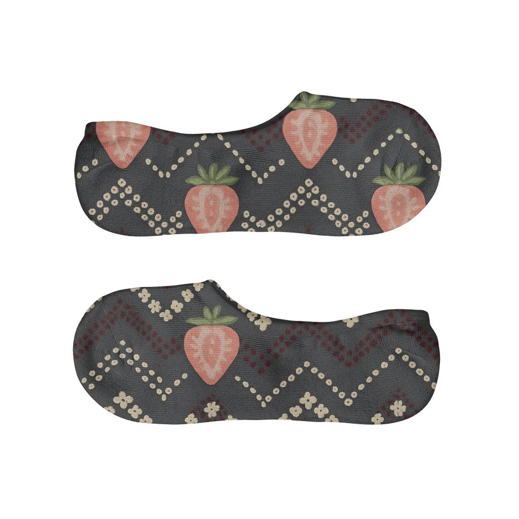 Seed Scatter Chevron On Charcoal Background soft cotton no-show socks