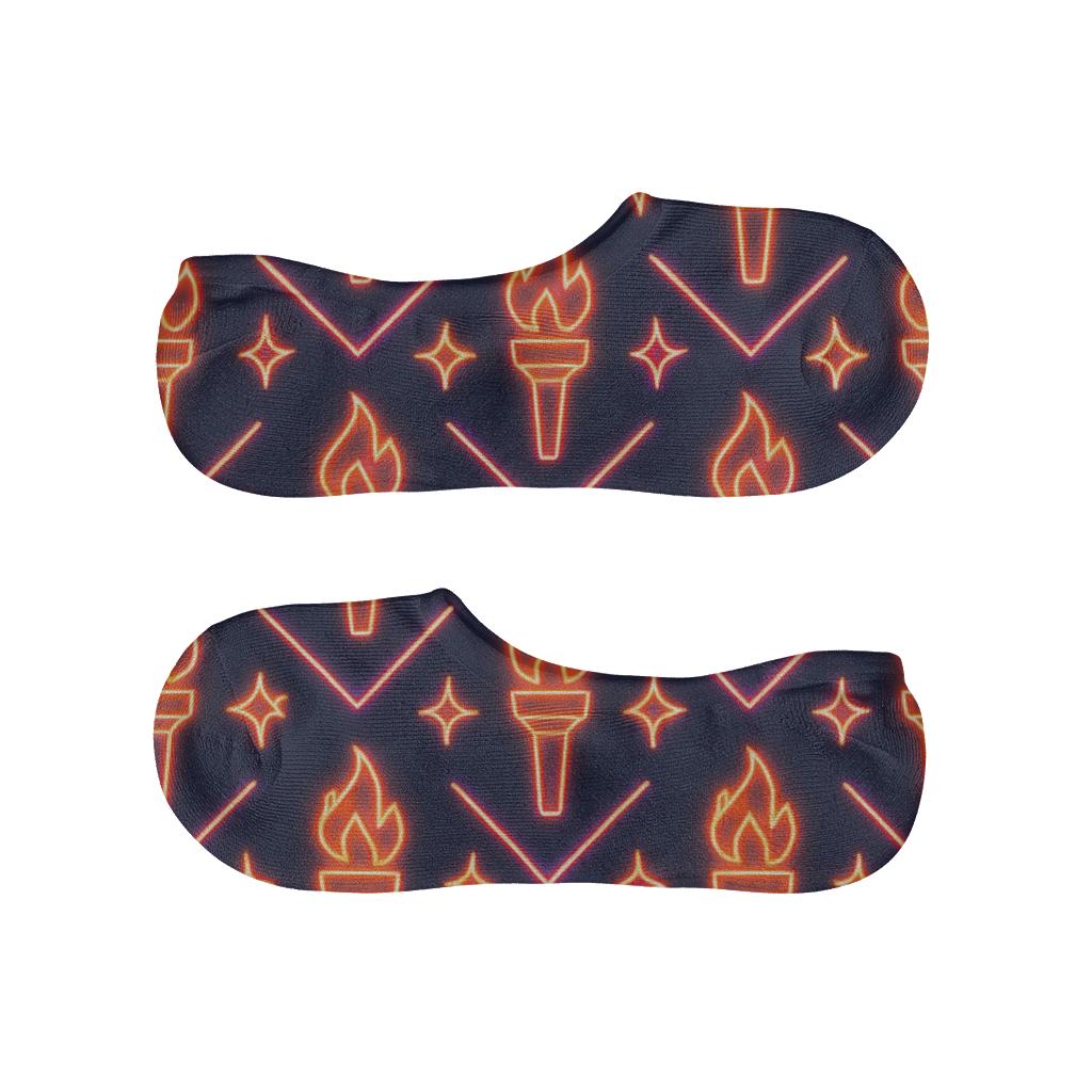 Neon Torch Chevron breathable seamless no-show sockscustom no-show socks