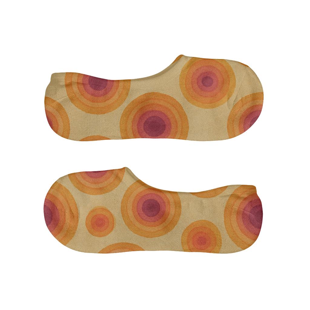 Sunset Ombre Bullseye Progression On Beige comfortable invisible socks