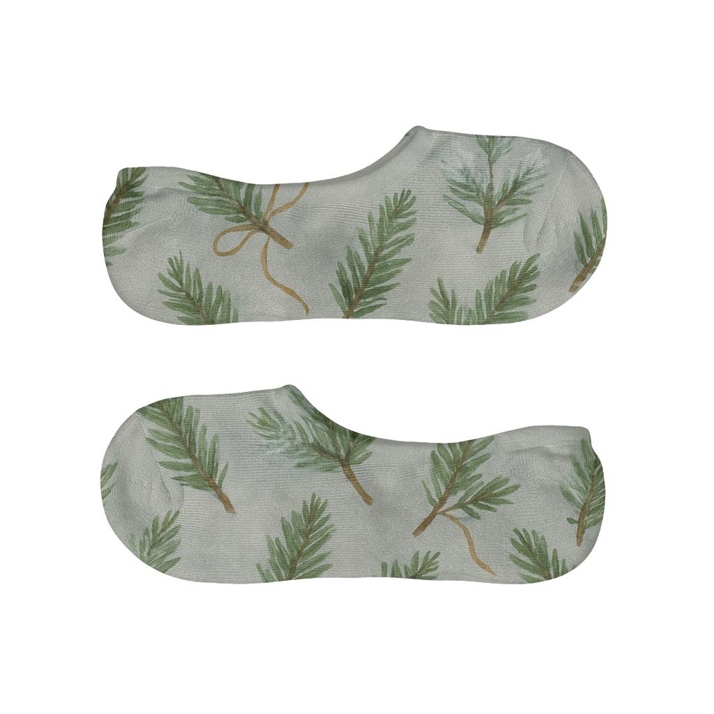 Spruce Sprigs With Evergreen Branches Accent comfortable low-cut socks