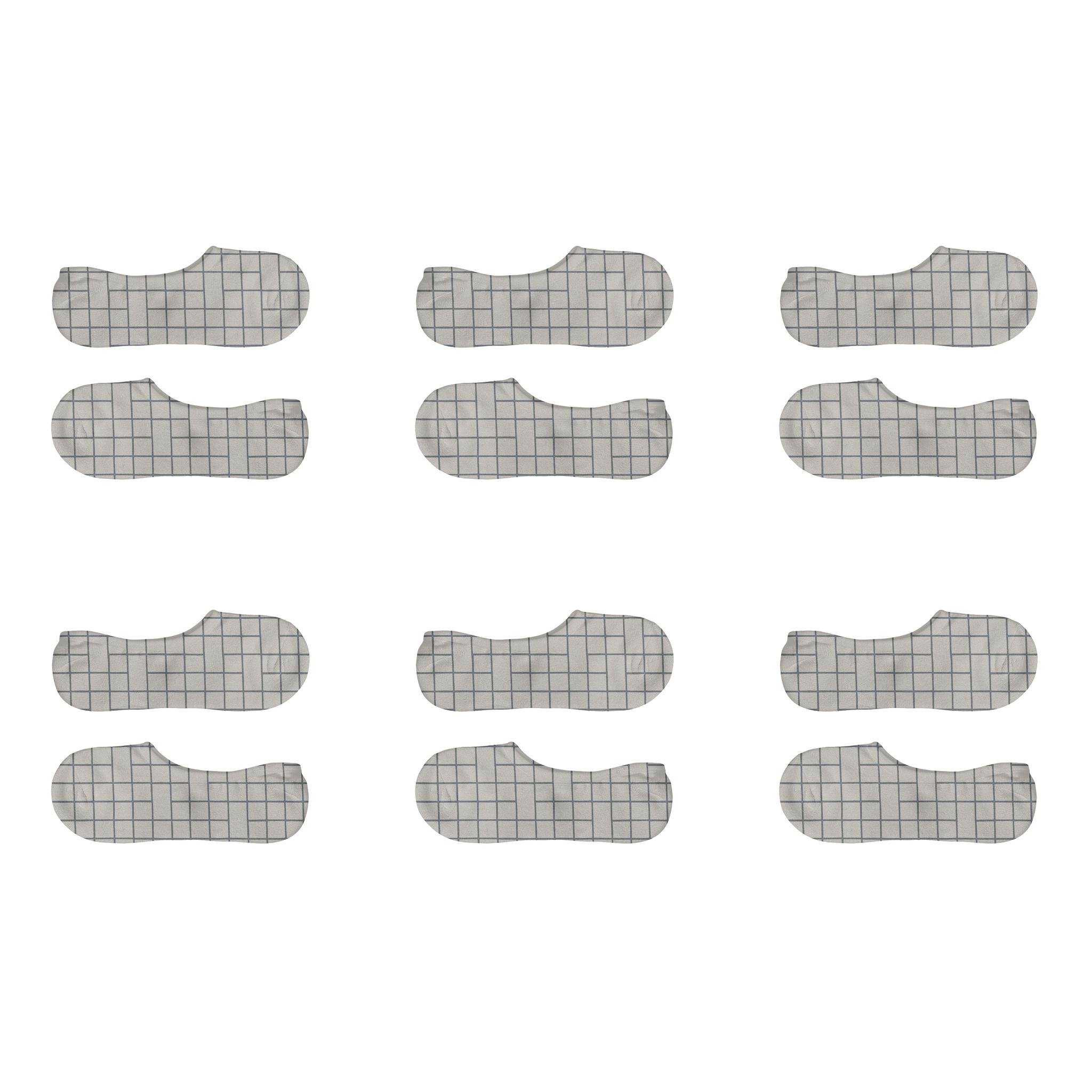 Mini Grid Drift designer print no-show socks
