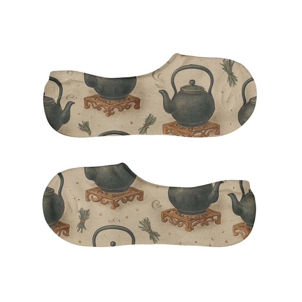 Kettle On Trivet Heart Pattern personalized invisible socks