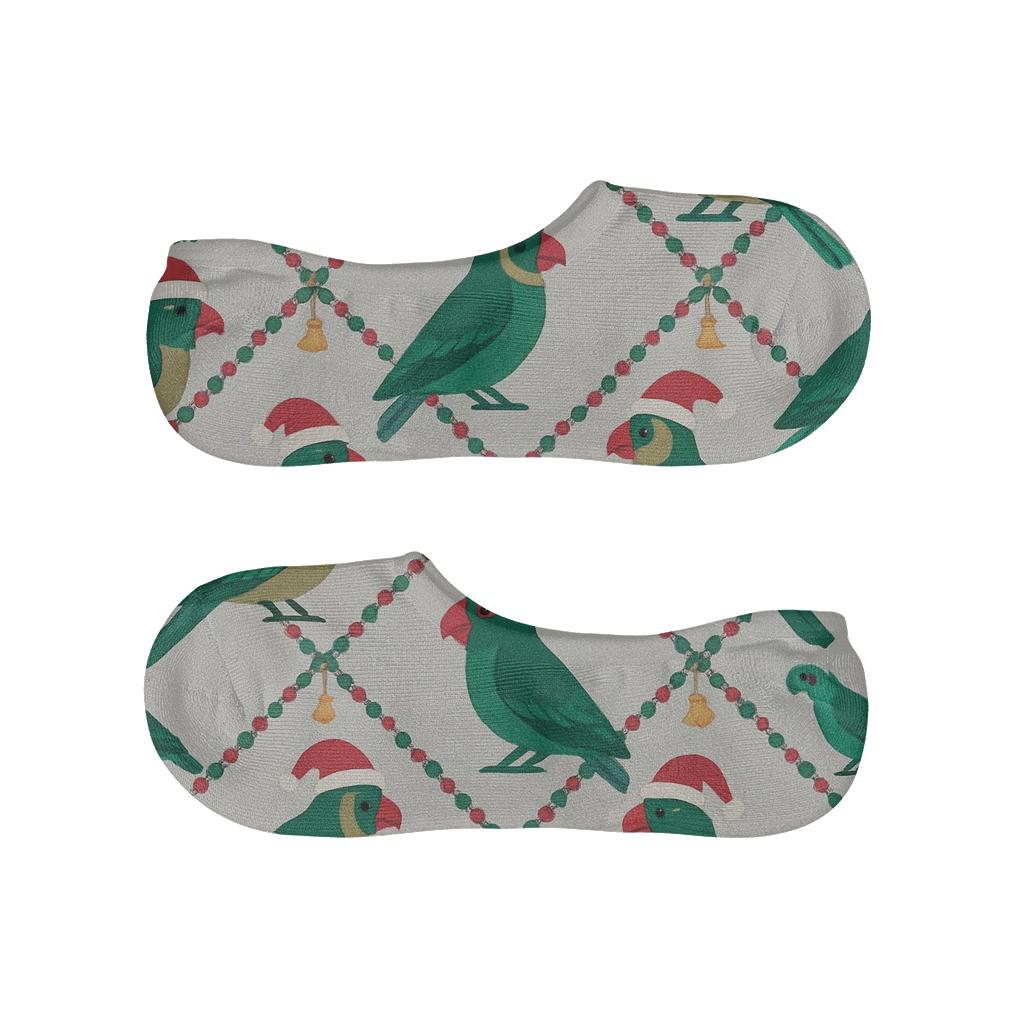 Parrot Ornament Diagonal Lattice comfortable low-cut socks