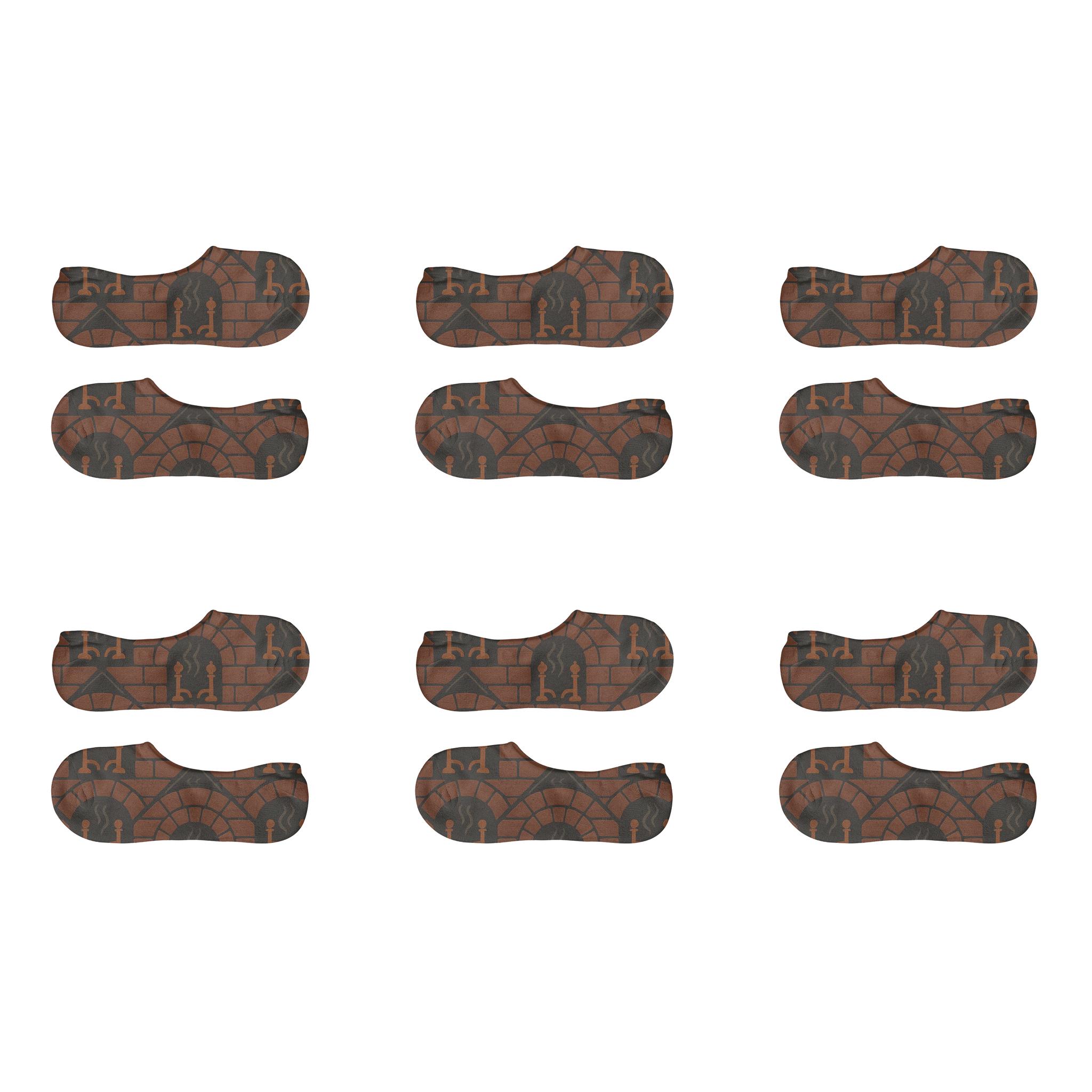 Hearth Tile Lattice Heart custom no-show socks