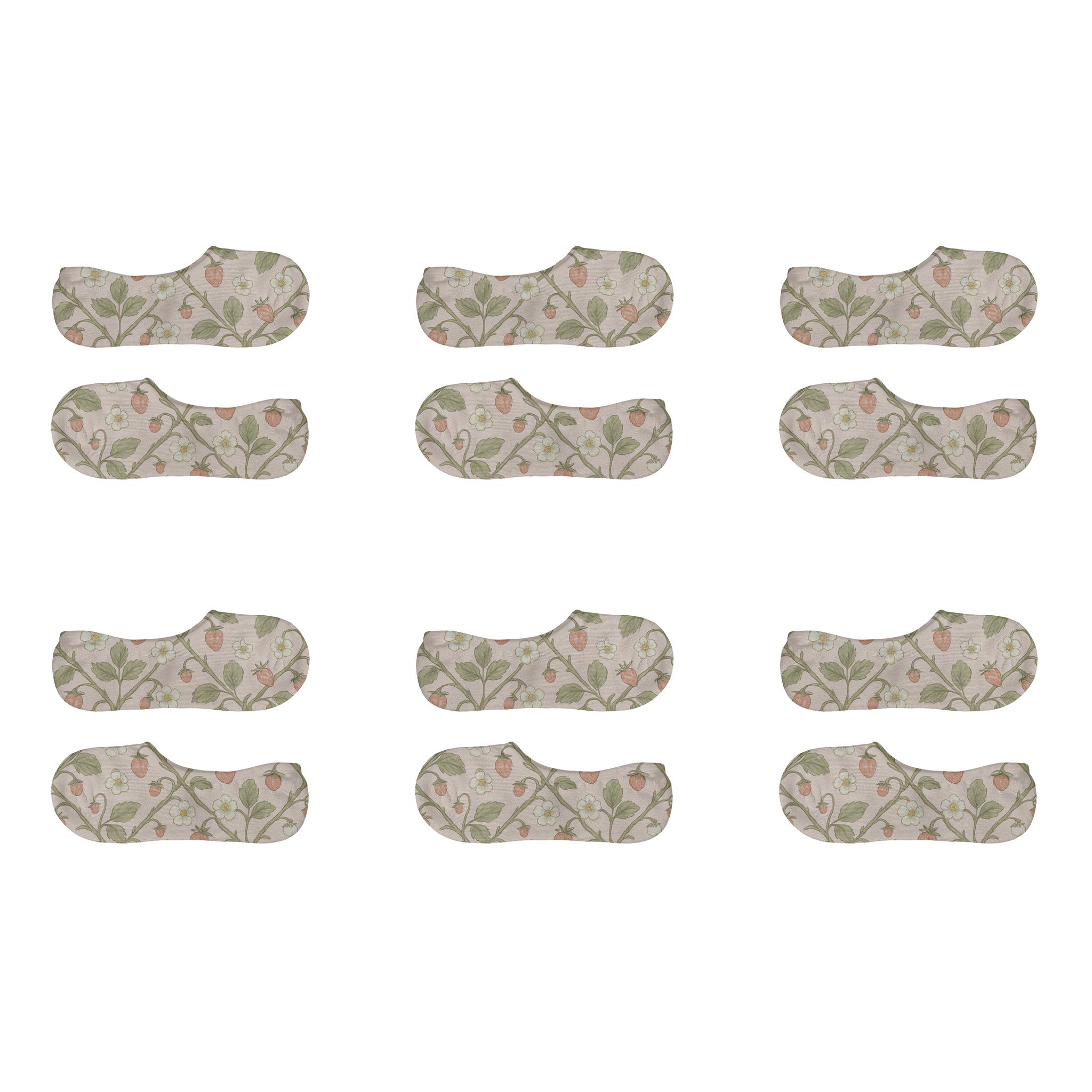Blossom And Vine Lattice On Light Pink Background custom no-show socks