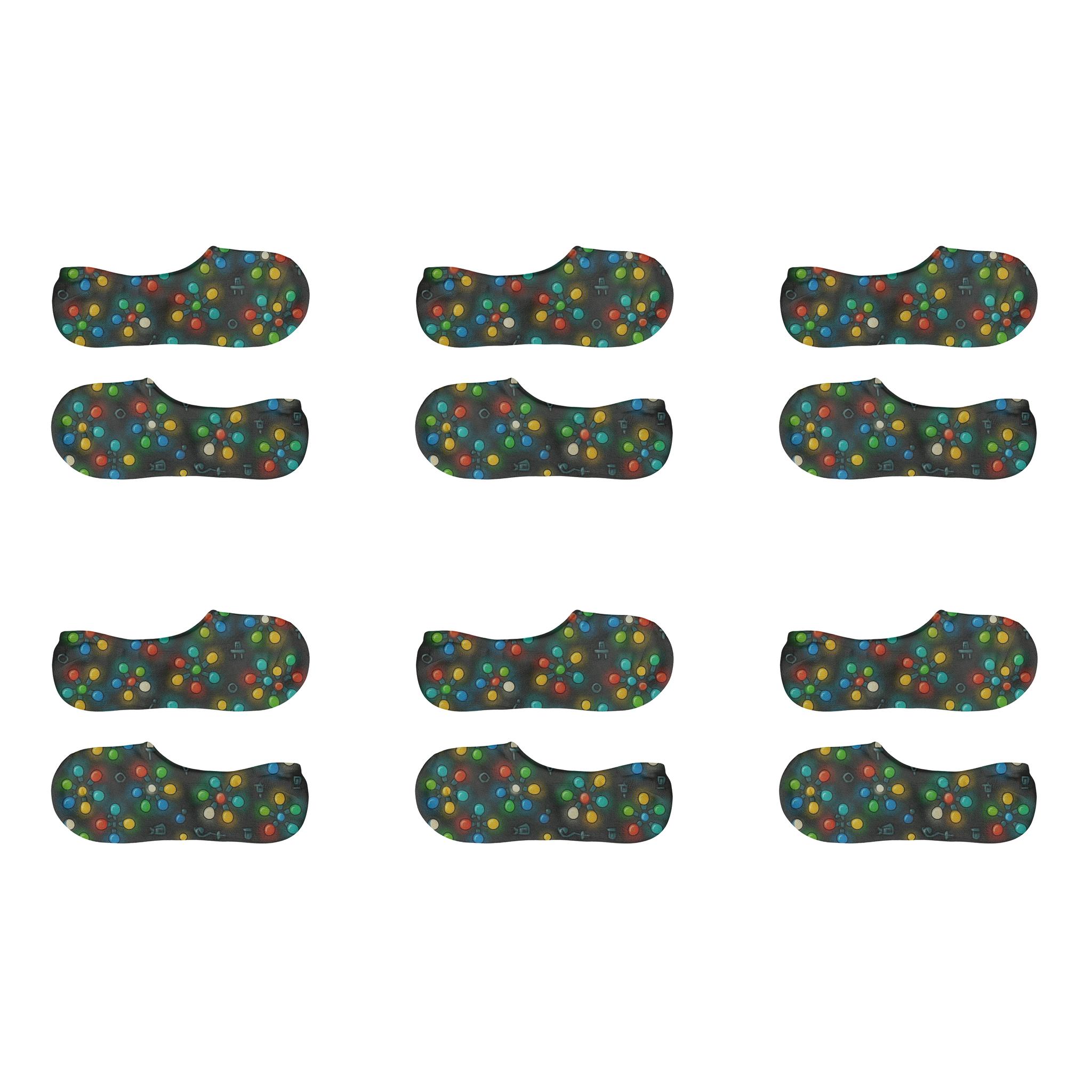 Multicolor Mini Light Scatter On Contrasting Dark Field custom no-show socks