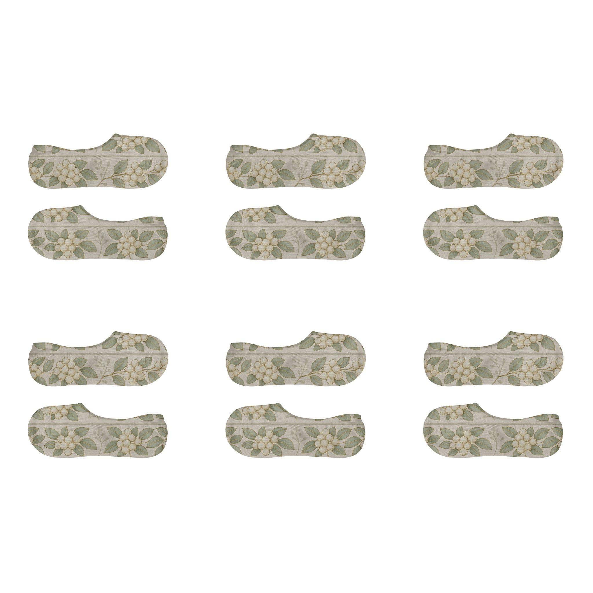 Clustered White Berries On Mistletoe Band custom no-show socks