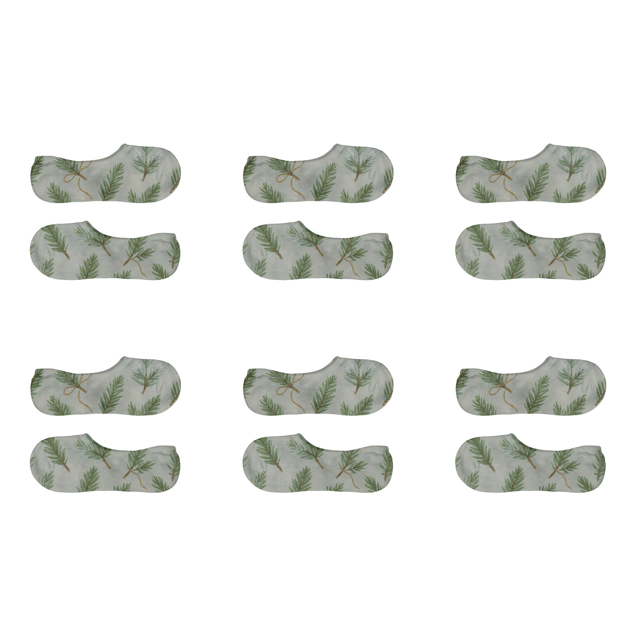 Spruce Sprigs With Evergreen Branches Accent trendy no-show sock styles