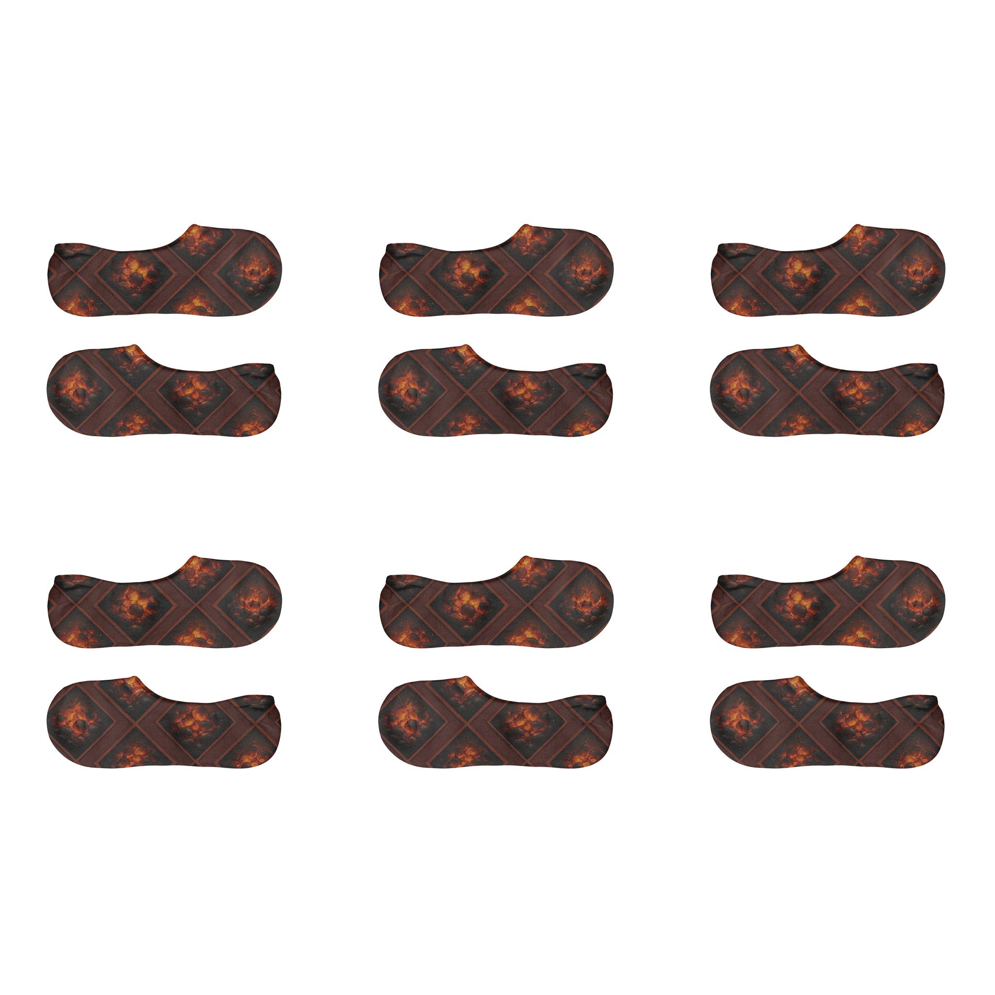 Ember Bed Tessellation Heart designer print no-show socks