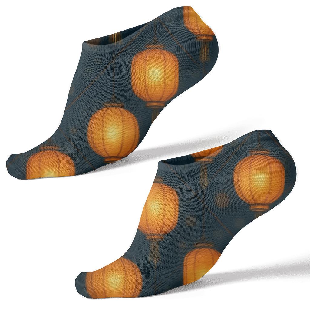 Lantern Garden Lattice designer print ankle socks