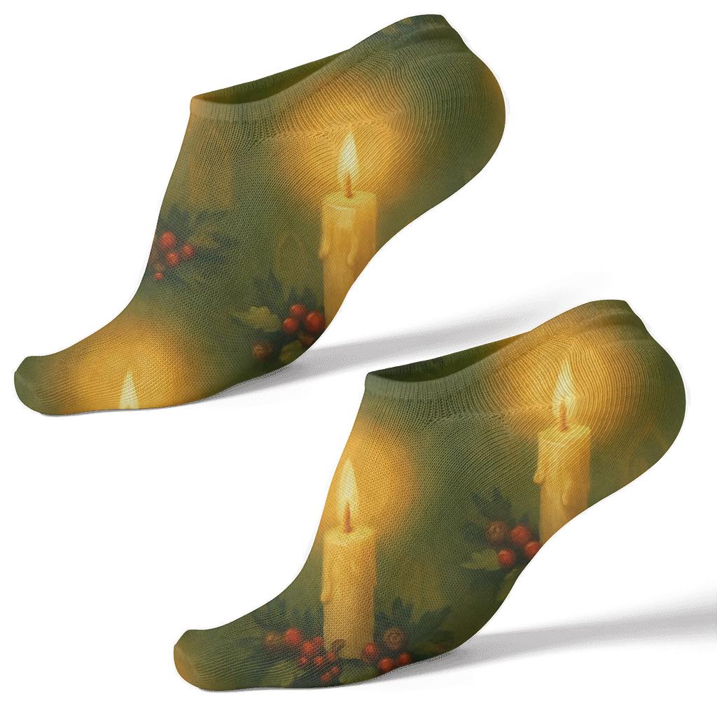 Single Candle Halo Advent Wreath Study custom ankle socks