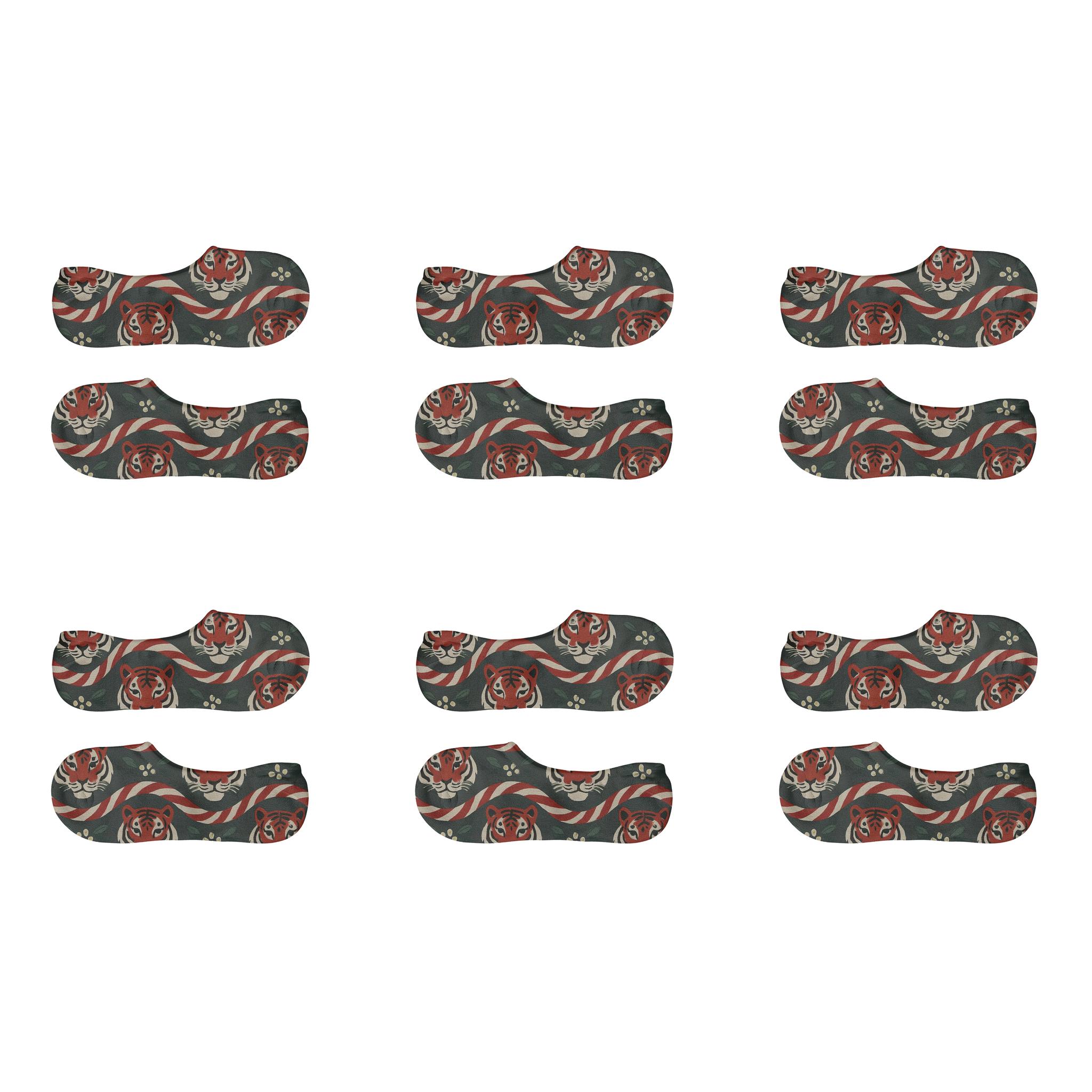 Tiger Stripe Candy Cane Wave trendy no-show sock styles