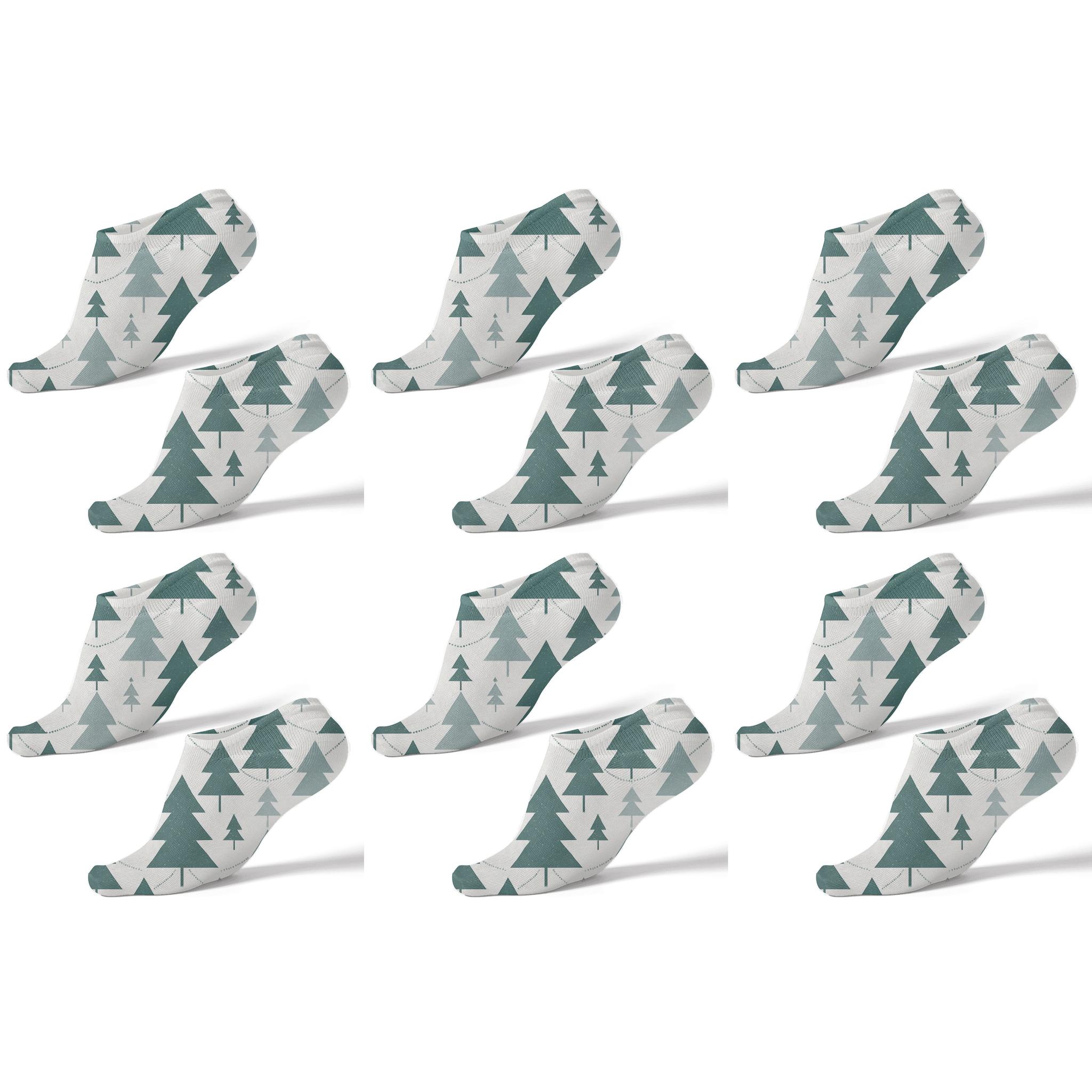 Mini Tree Chevron With Christmas Tree Accent soft everyday ankle socks