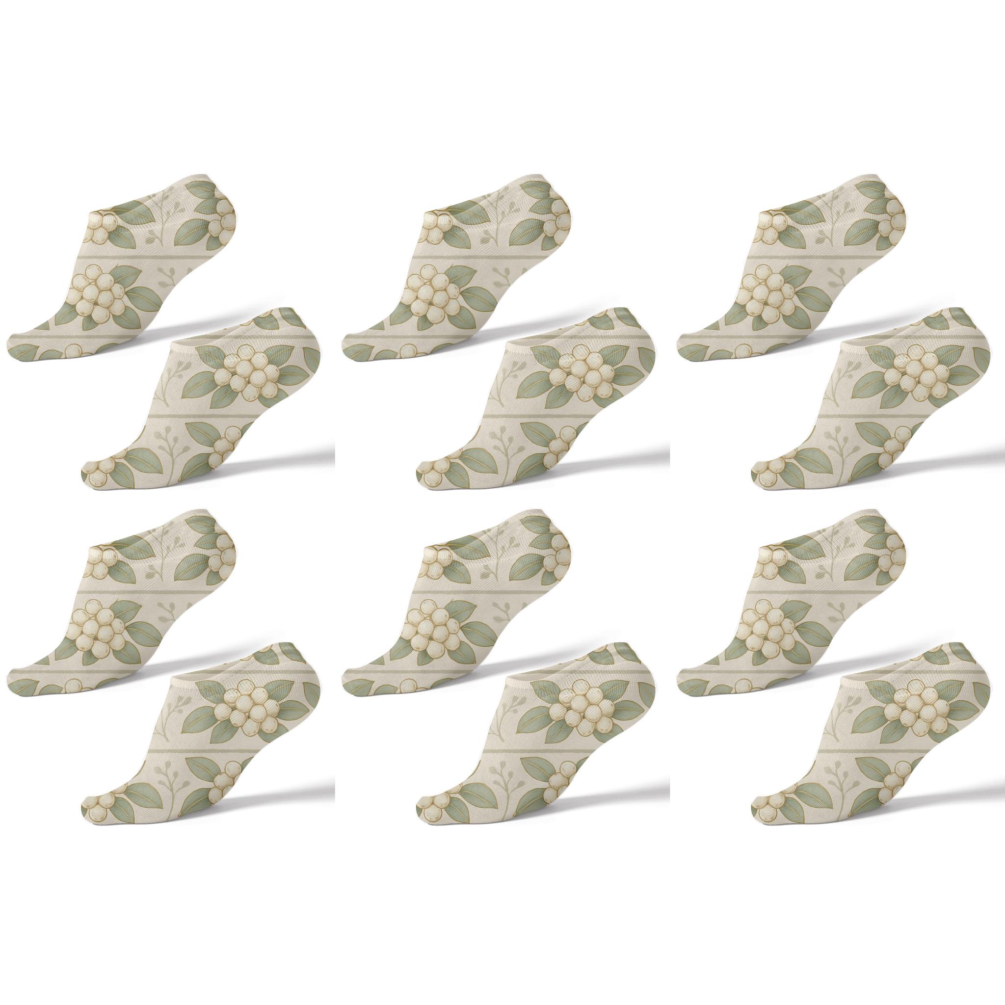 Clustered White Berries On Mistletoe Band comfortable cotton ankle socks