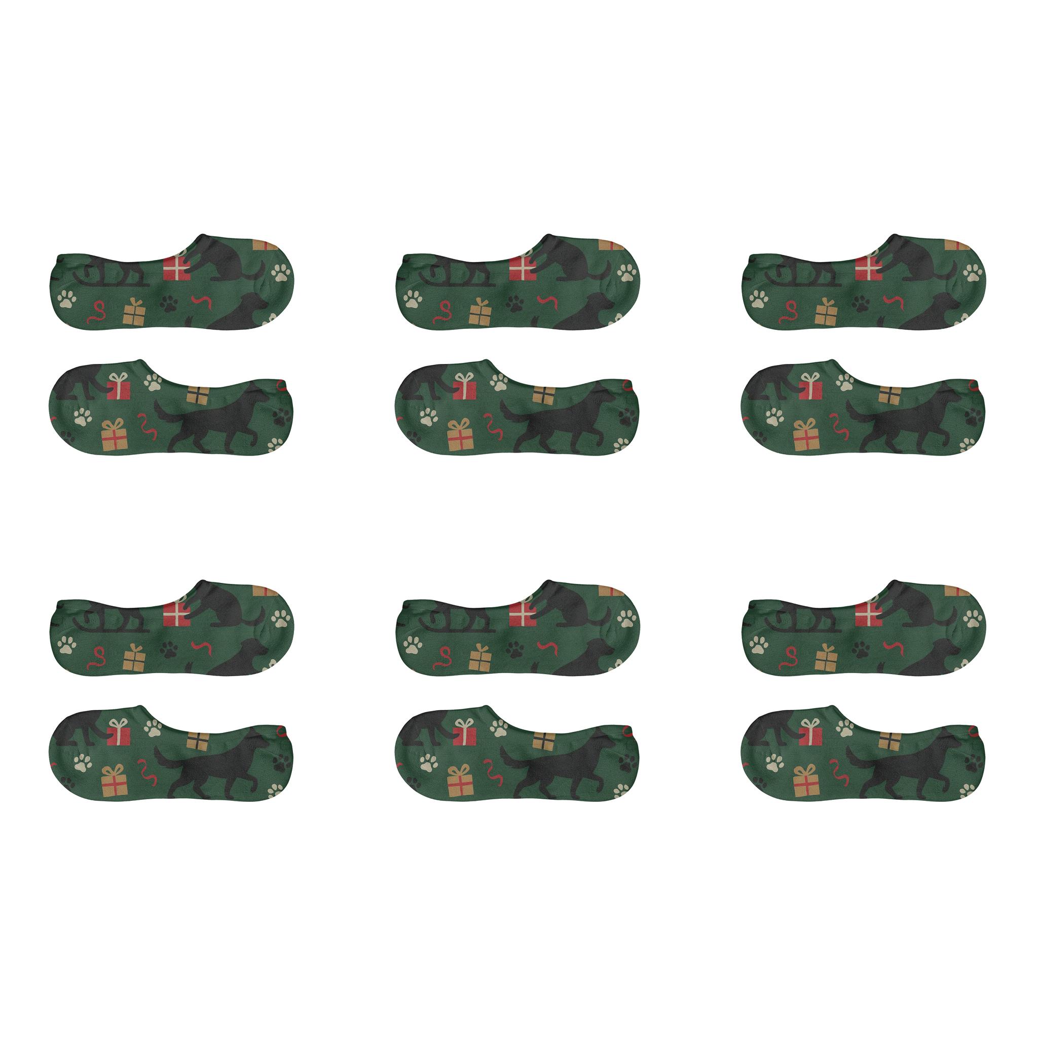 Frolicing Dog Gift Tag Scatter trendy no-show sock styles