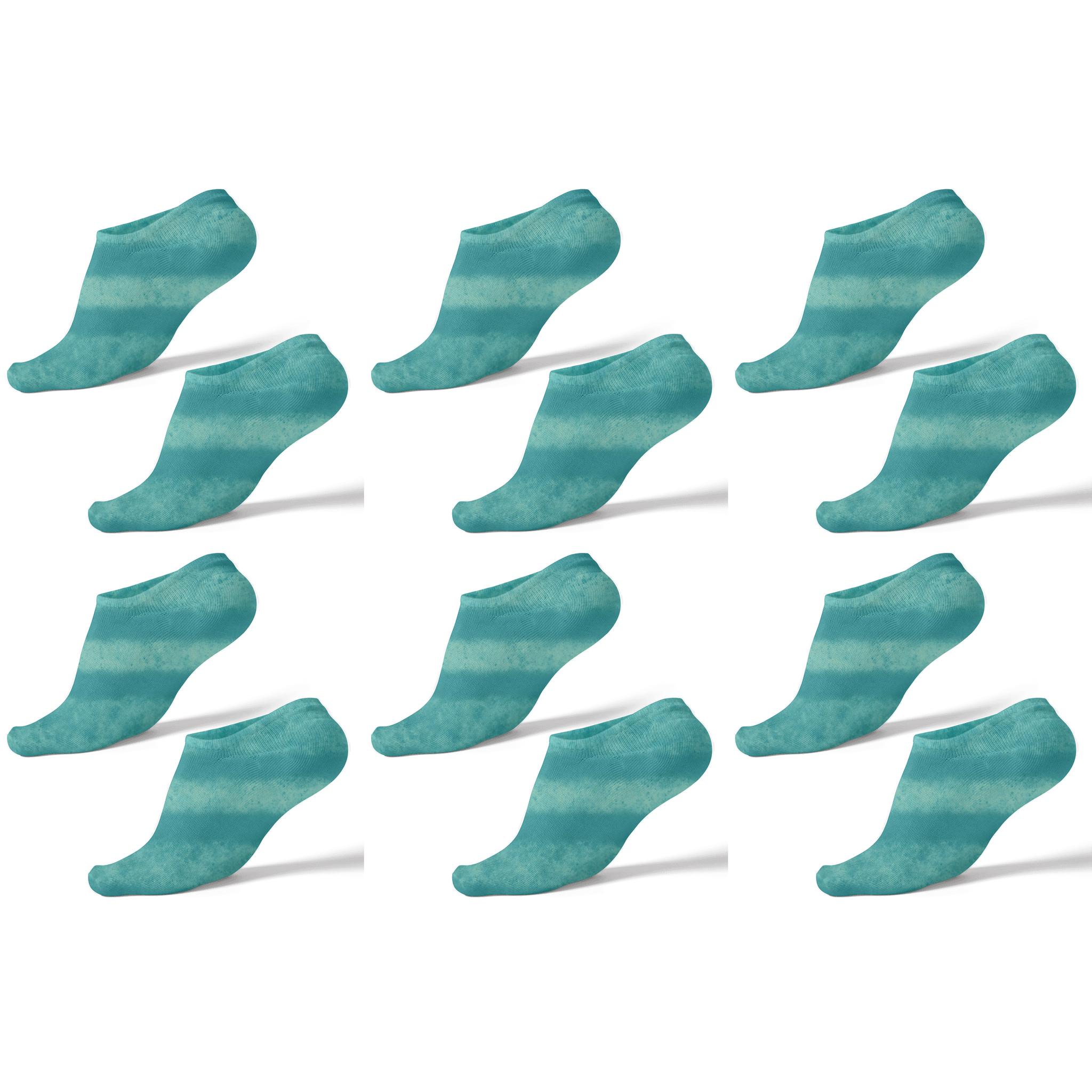 Ice Dye Speckle Bands On Teal Field premium sports ankle socks